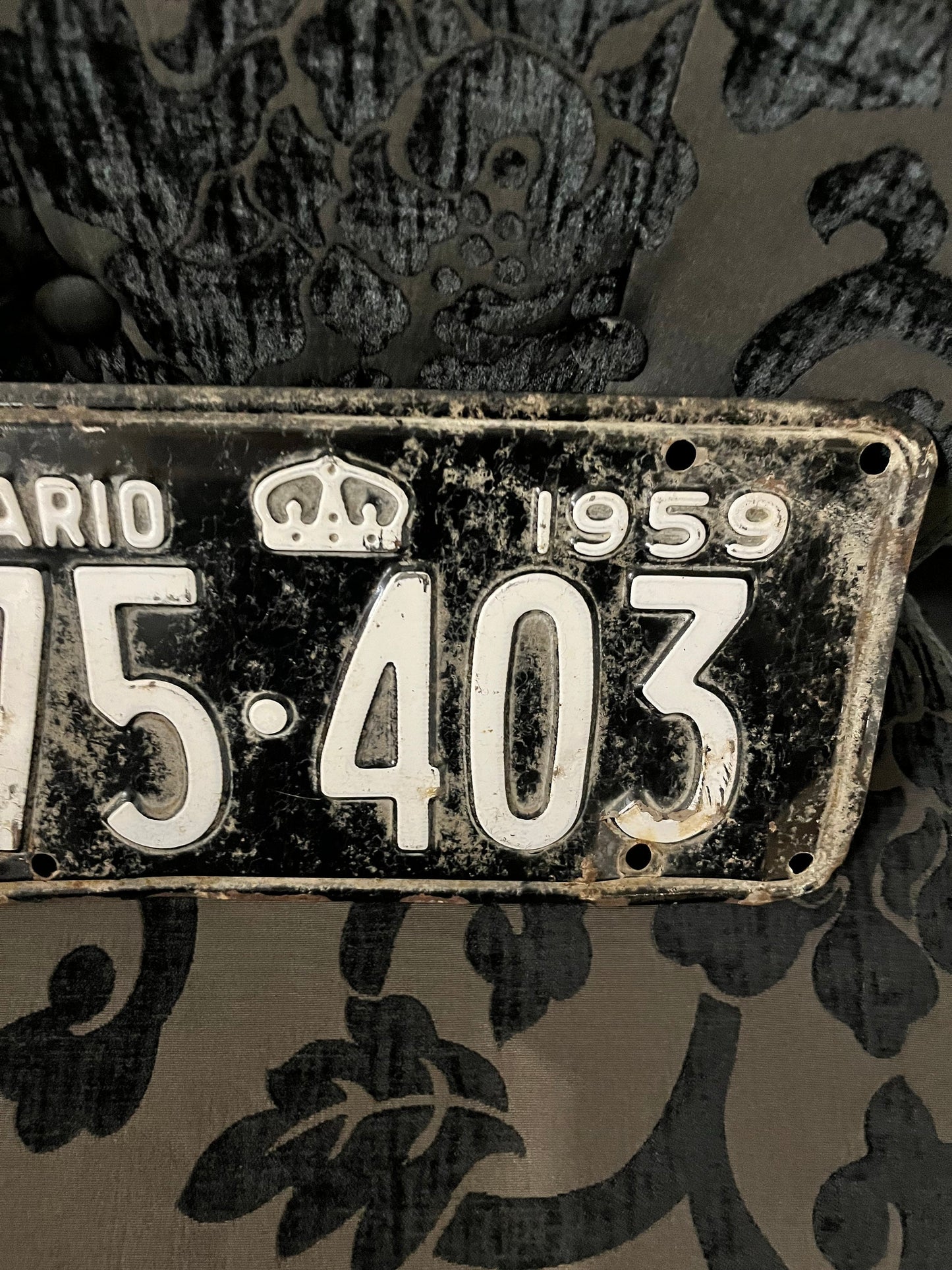 Super cool 12 x 6 Ontario 1959 license plate