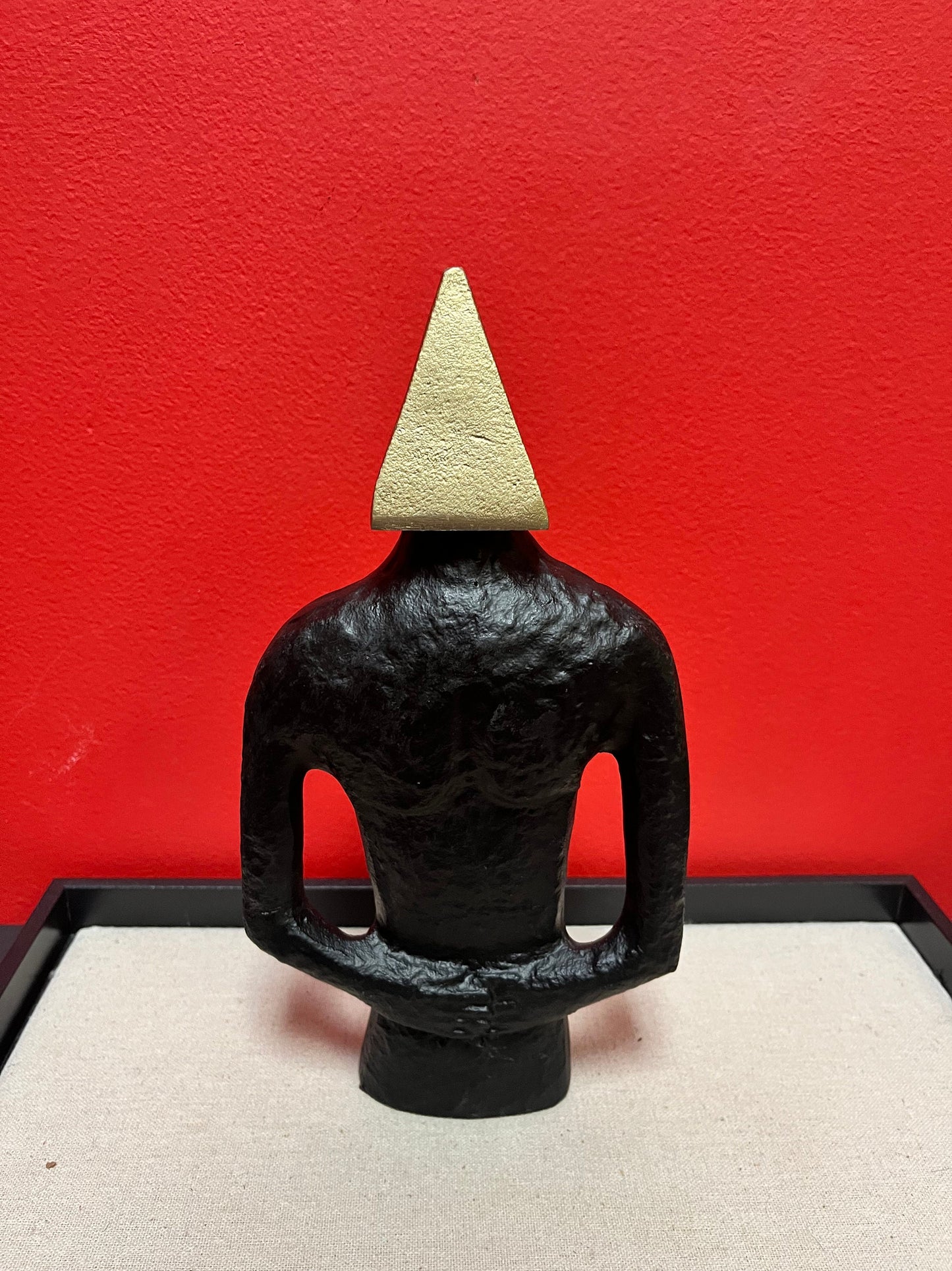 Stunning 11 inch tall, modernistic, abstract, bronze and brass statue of a male form  stunning piece of art