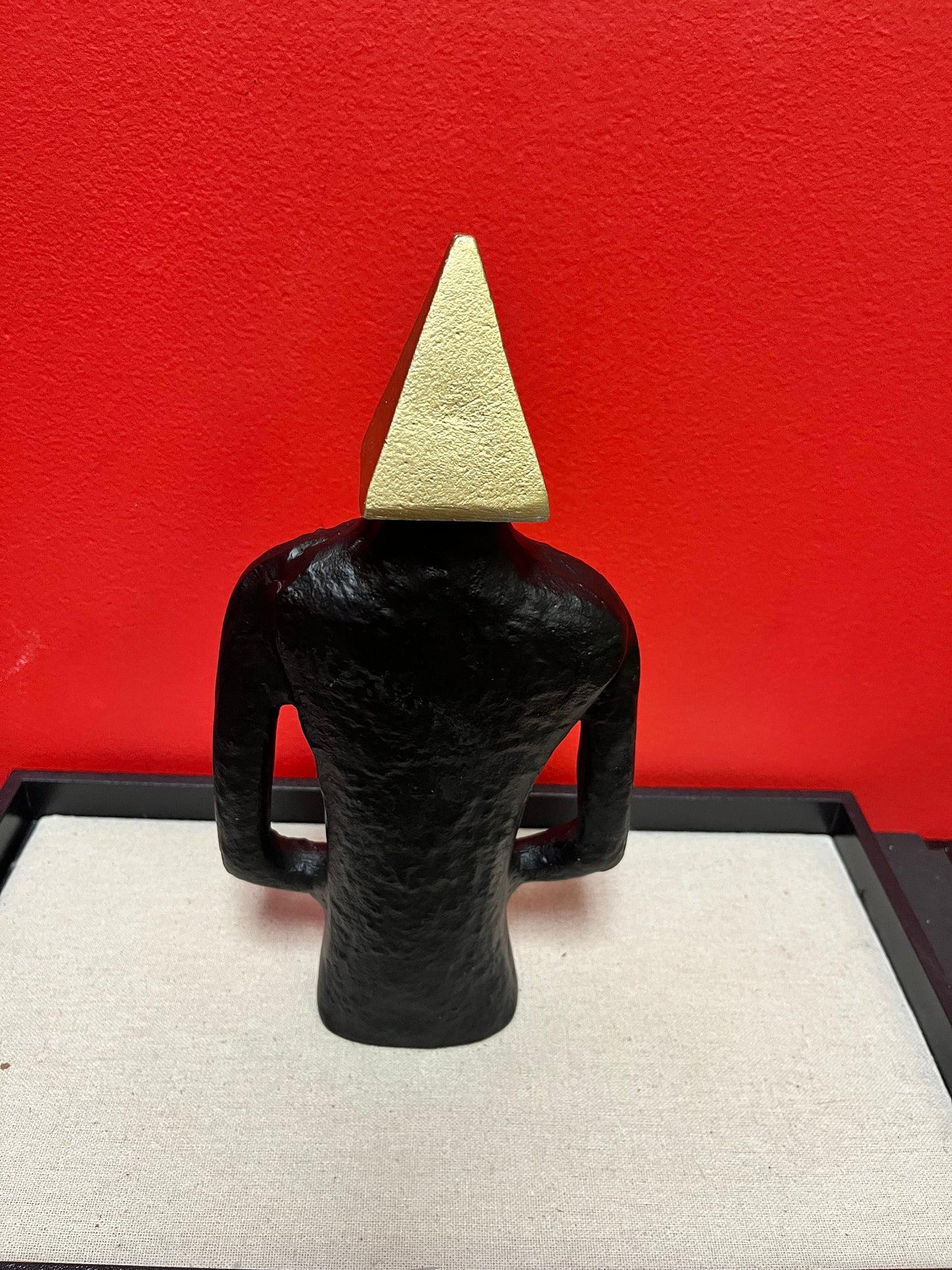 Stunning 11 inch tall, modernistic, abstract, bronze and brass statue of a male form  stunning piece of art