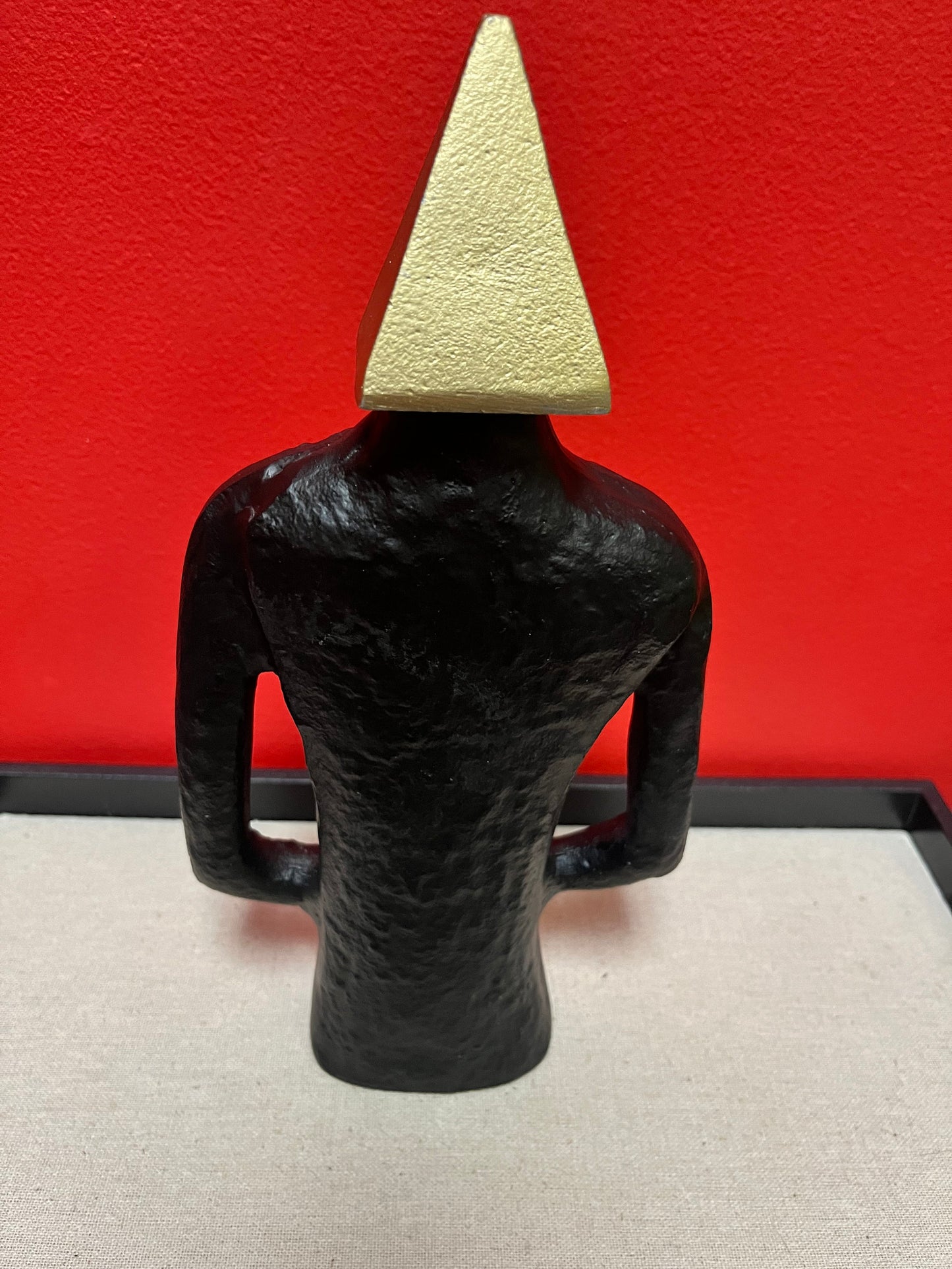 Stunning 11 inch tall, modernistic, abstract, bronze and brass statue of a male form  stunning piece of art