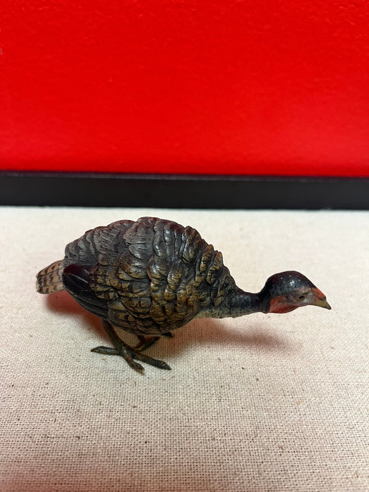 Stunning 4 inch Franz Bergman cold  painted bronze turkey vulture in good condition  wow - rare
