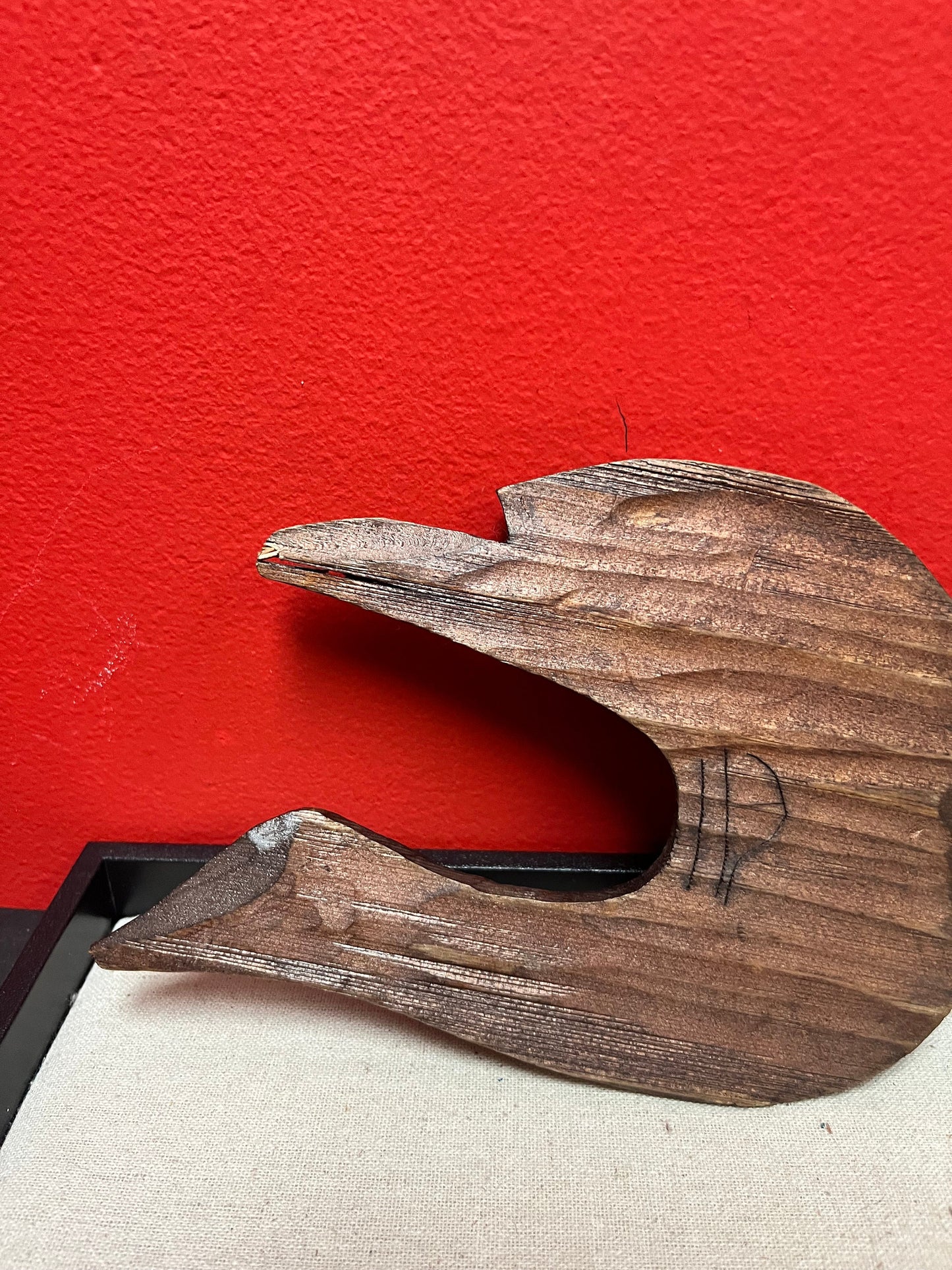 Lovely 12 x 6“ high indigenous First Nations pacific northwest coast hummingbird - signed on back   needs hanger