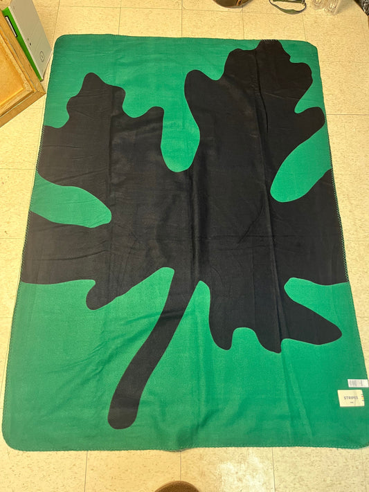 Stunning, HBC Hudson Bay  authentic Canadian flag green blanket throw  70 x 50 with original tags  brand new and perfect for a gift