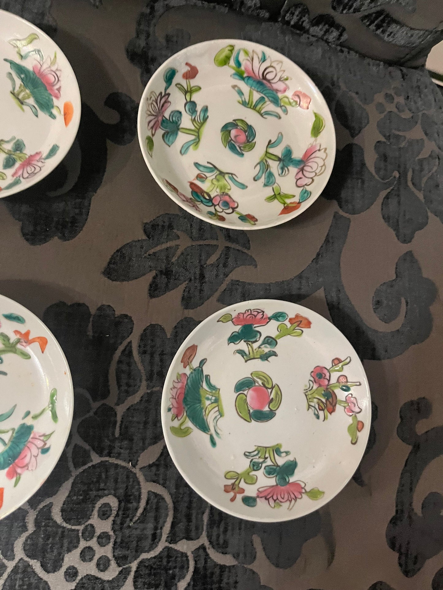 For Chinese early 1900s Cantonese famille Rose dishes  5 inches long each  all perfect condition  price for all