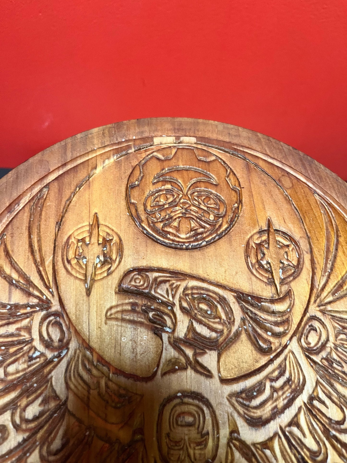 A  Fabulous 10 x 3 high Clarence Wells signed cedar box  indigenous first nations specific north west coast treasure  wow