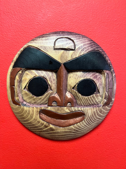 Lovely 7 inch Charles George moon plaque  indigenous fascinations specific northwest coast ready to hang