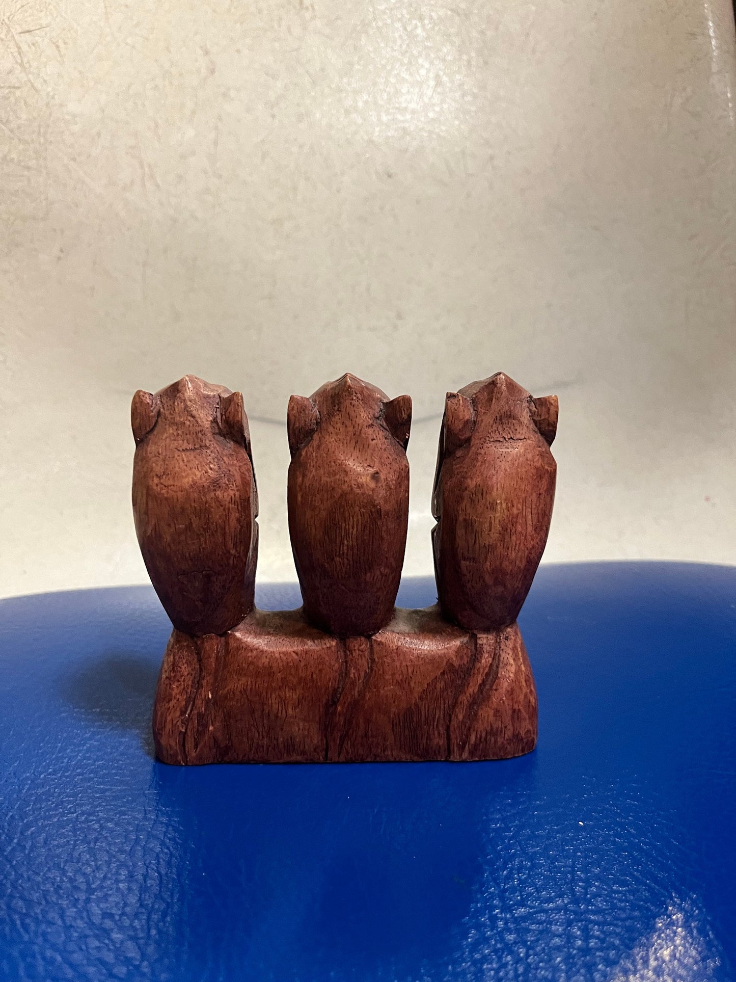 Lovely 4 x 4, inch vintage wooden monkeys  See no speak no hear no evil  great gift