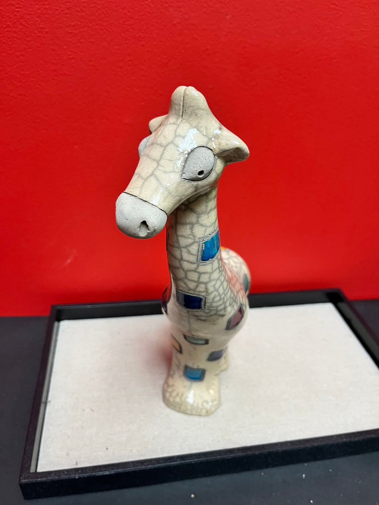 A  Fenix pottery South African raku giraffe  Great condition - 12 inches high  Wonderful gift  Giraffe lovers rejoice