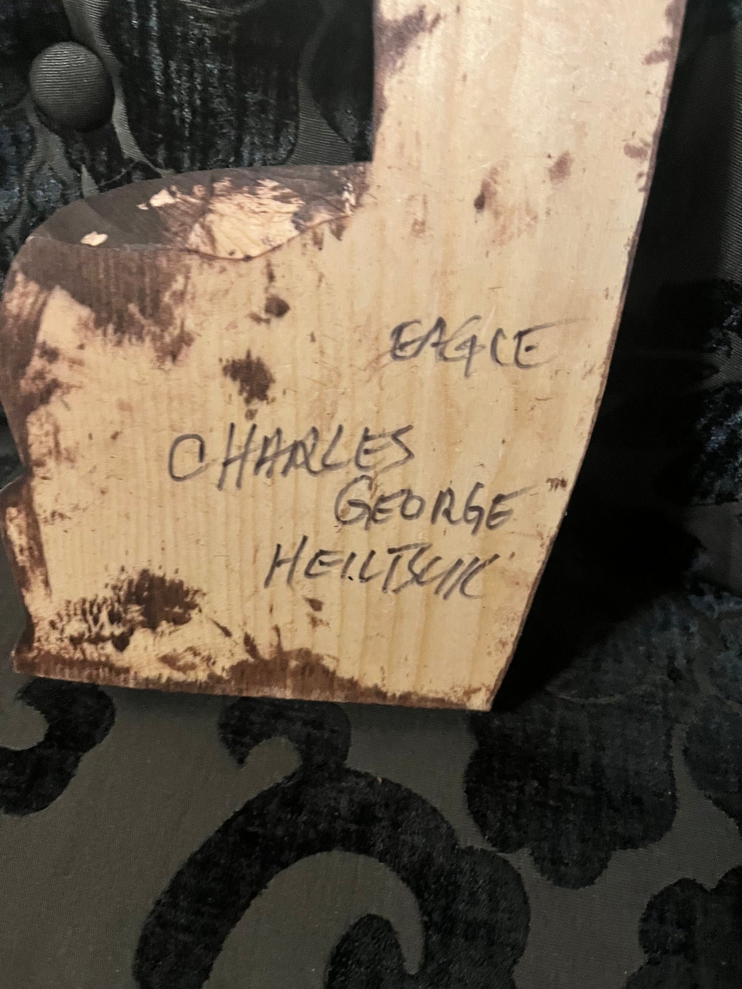 9 inch Stunning, Charles George cedar Eagle plaque  indigenous, first nations, Pacific Northwest coast beauty