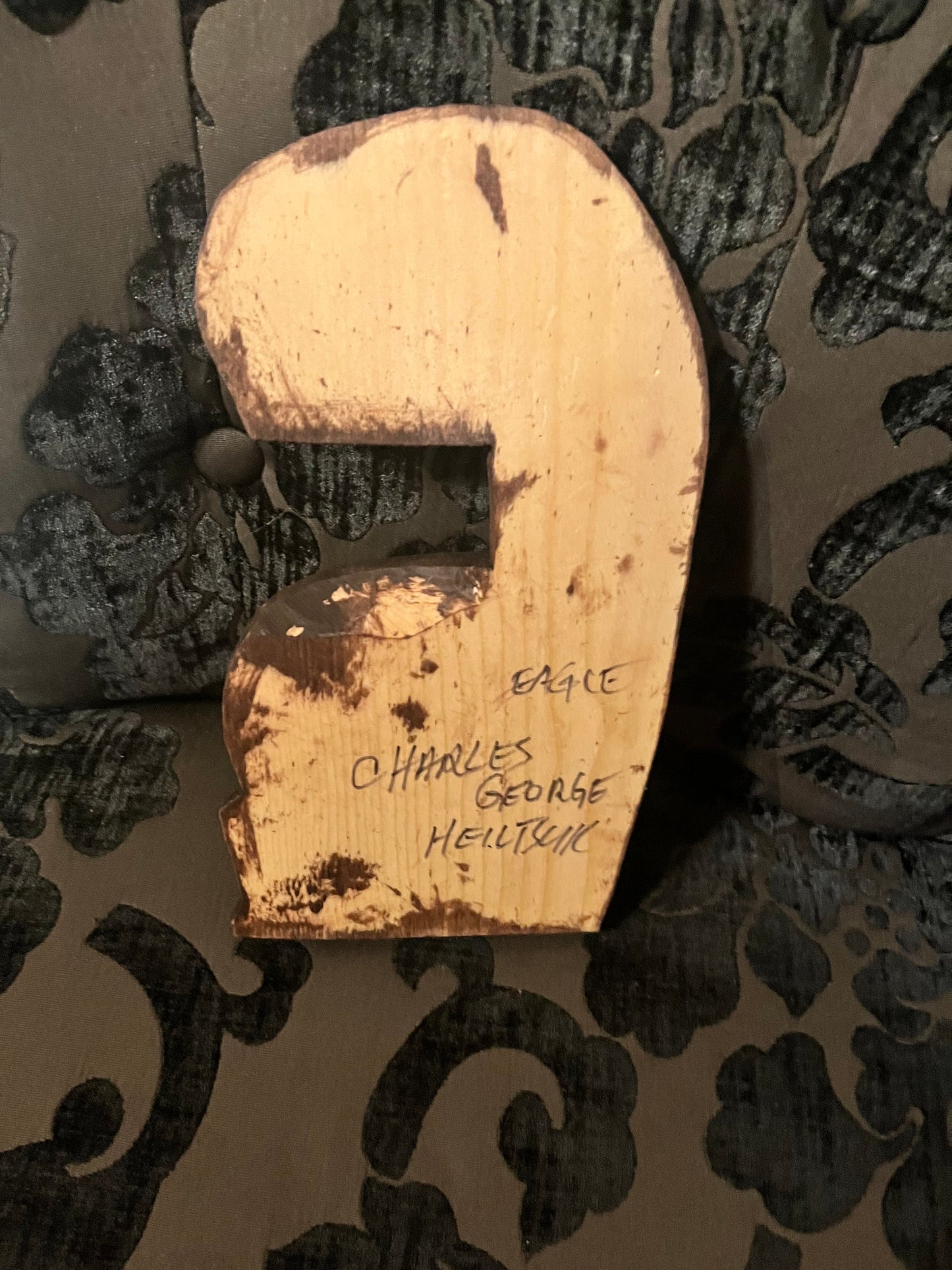 9 inch Stunning, Charles George cedar Eagle plaque  indigenous, first nations, Pacific Northwest coast beauty