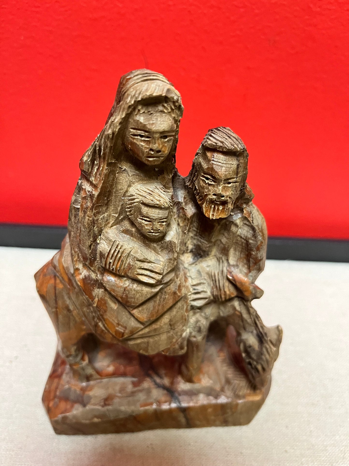 European beautifully carved burl wood nativity scene great detail, and perfect gift