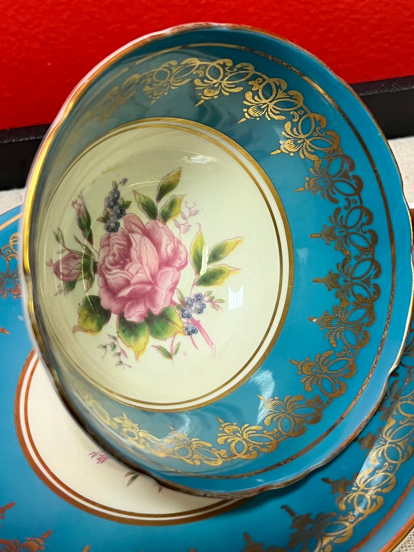 Lovely antique AYNSLEY teacup and saucer in perfect condition