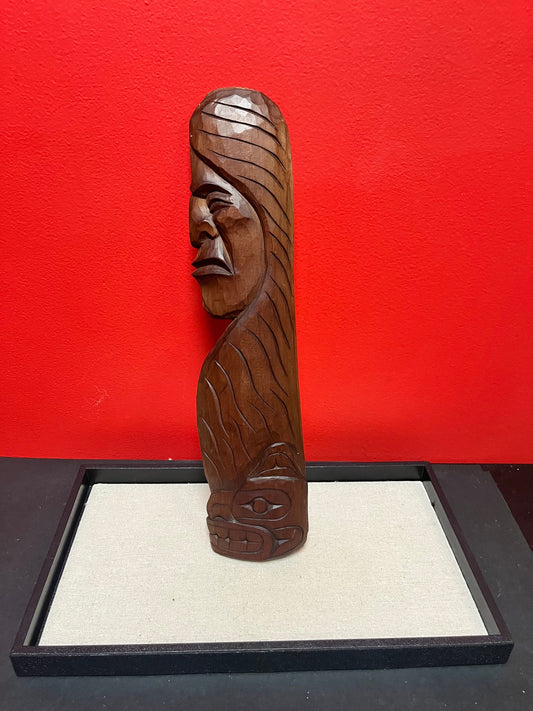Lovely 16 inch tall Bradley Joseph Junior indigenous first nations Pacific Northwest coast chief bear plaque