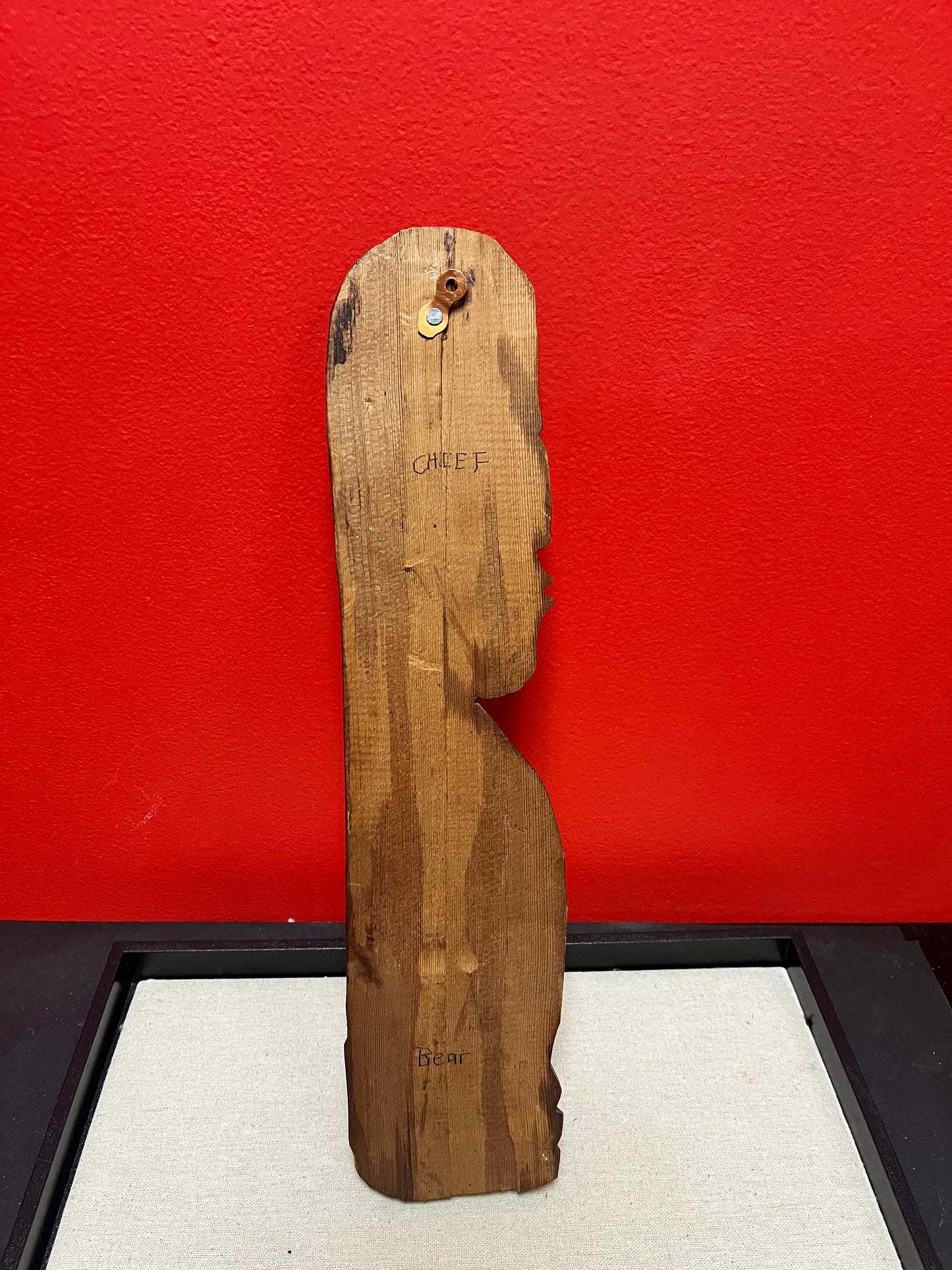 Lovely 16 inch tall Bradley Joseph Junior indigenous first nations Pacific Northwest coast chief bear plaque