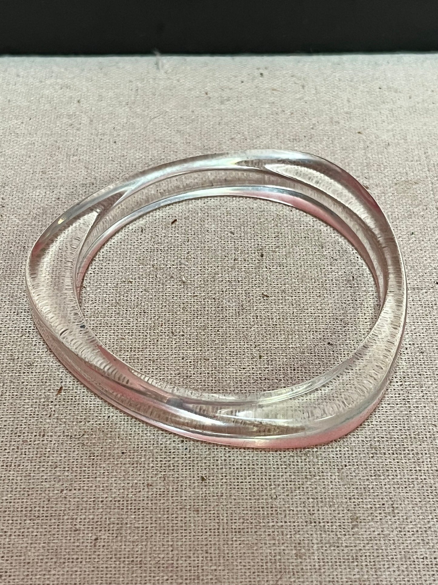 Very cool MCM plexiglass 3.25 inch bangle bracelet   statement piece  perfect gift