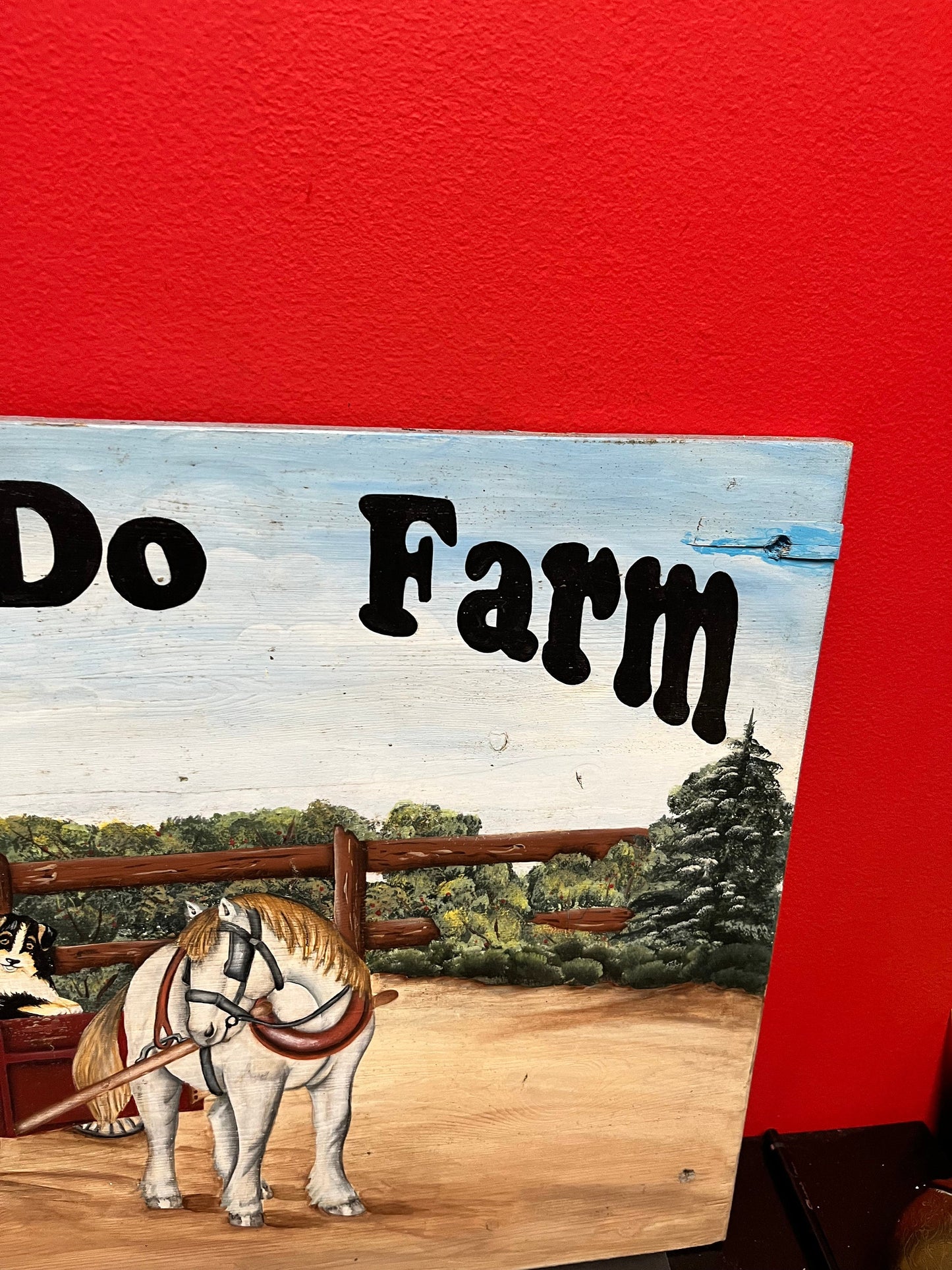 Stunning folk art 24 x 16 x 1 inch thick honey farm wooden sign