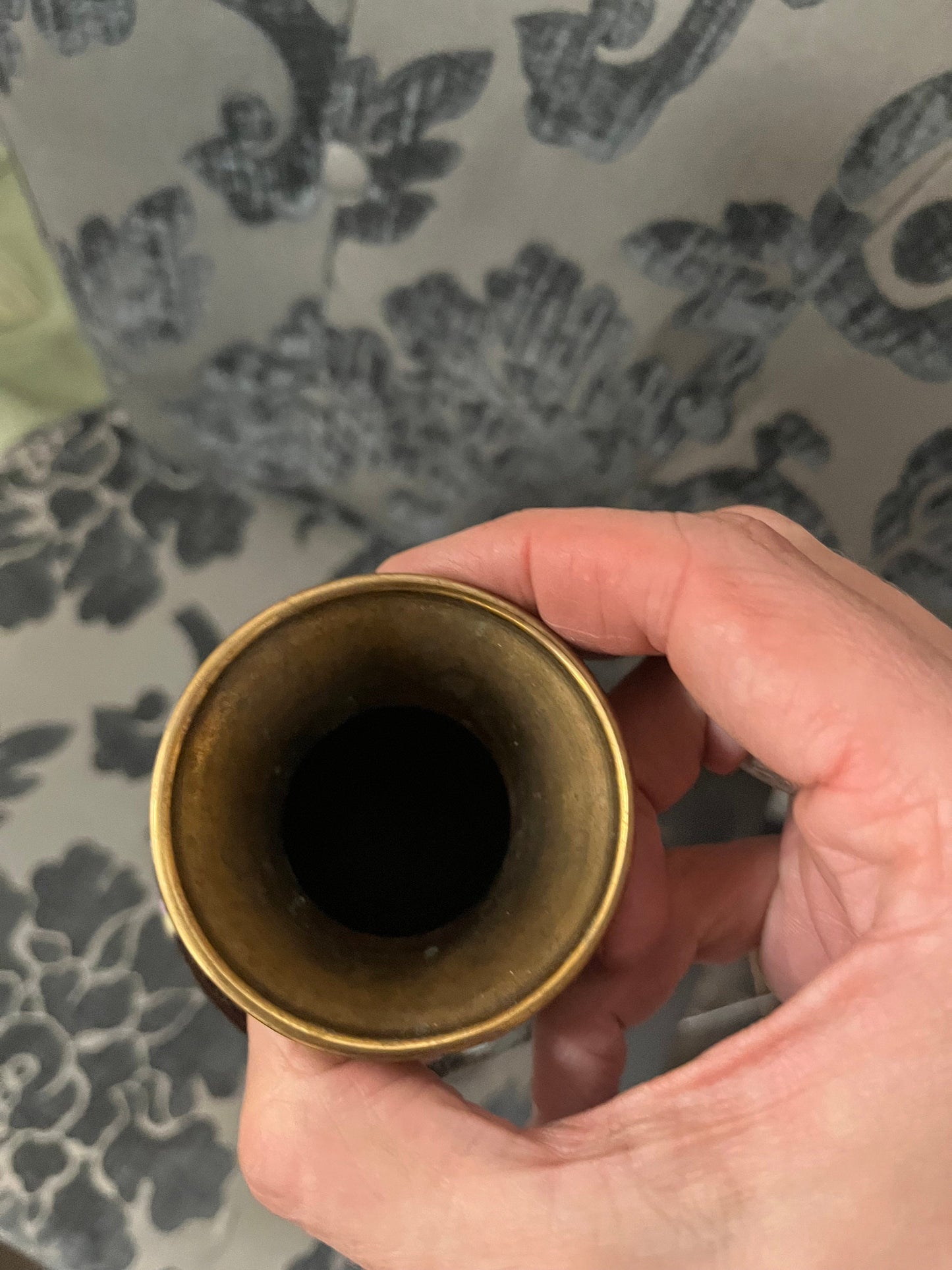 Lovely Chinese perfect condition 9 inch tall cloisonné chrysanthemum vase  perfect condition   Im