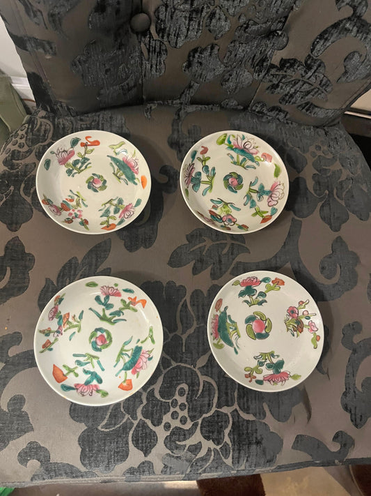 For Chinese early 1900s Cantonese famille Rose dishes  5 inches long each  all perfect condition  price for all