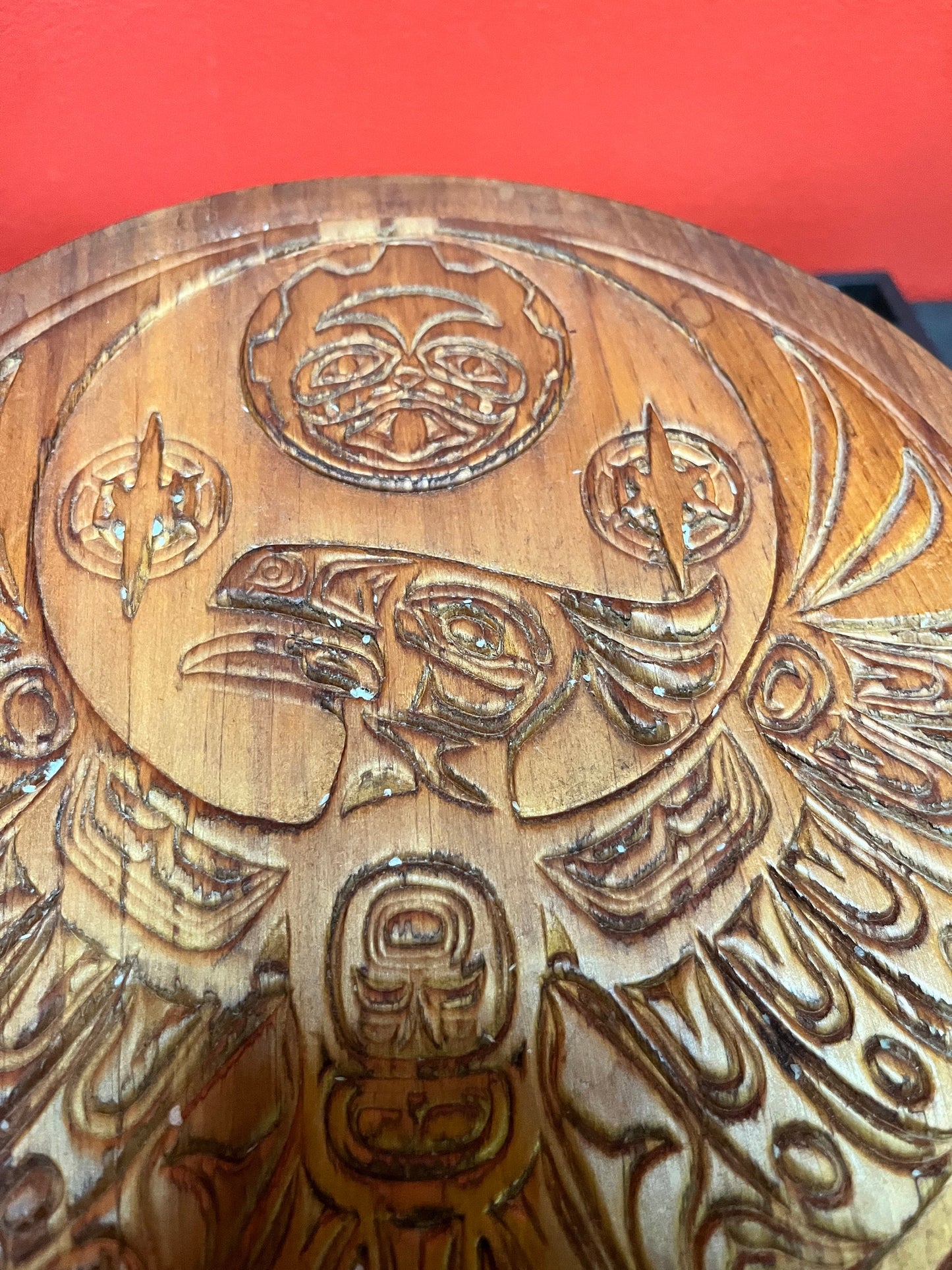 A  Fabulous 10 x 3 high Clarence Wells signed cedar box  indigenous first nations specific north west coast treasure  wow