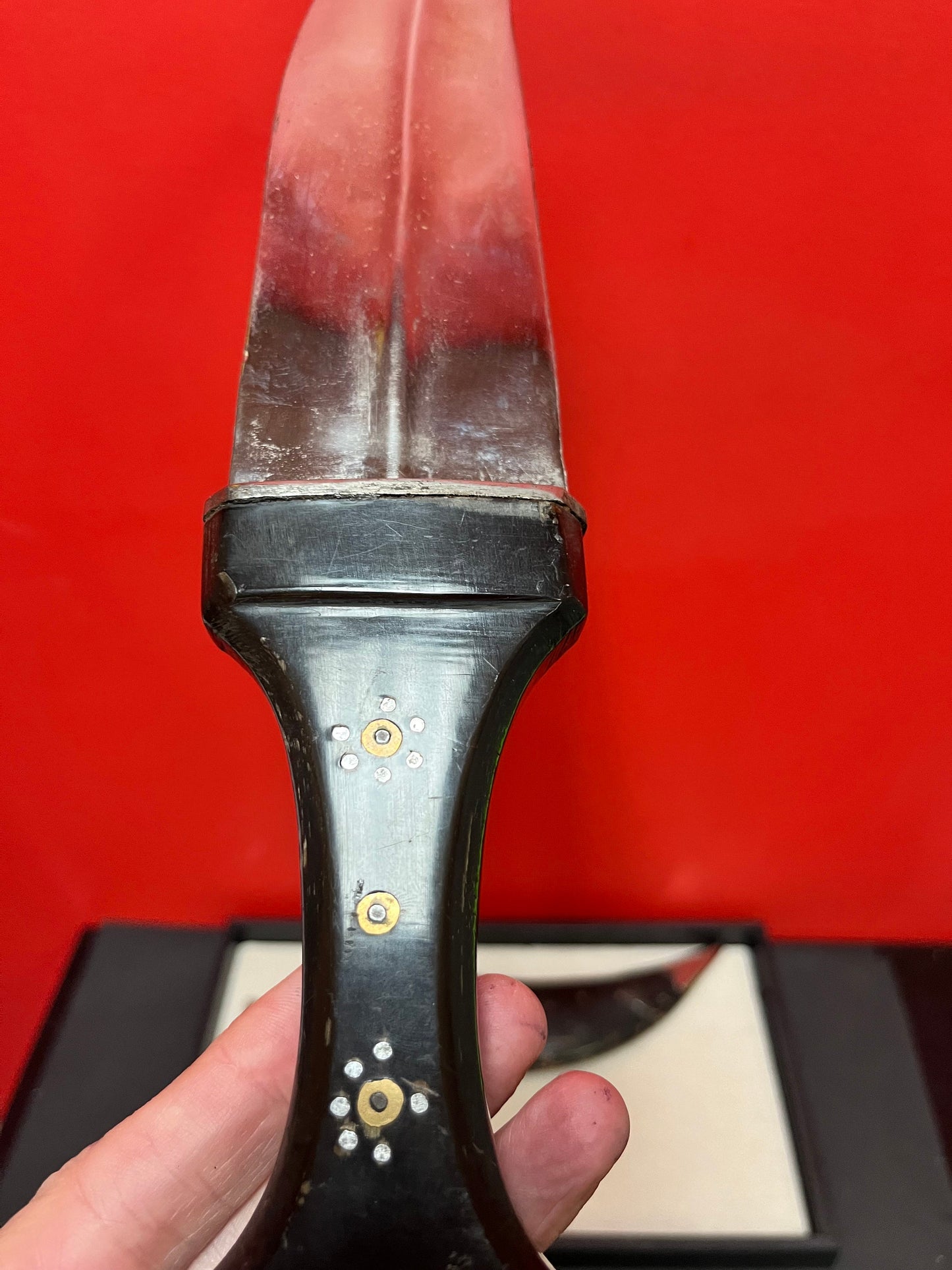 Stunning 14 inch long authentic Ghurka knife in original sheaf  wonderful detailed decoration  wow piece