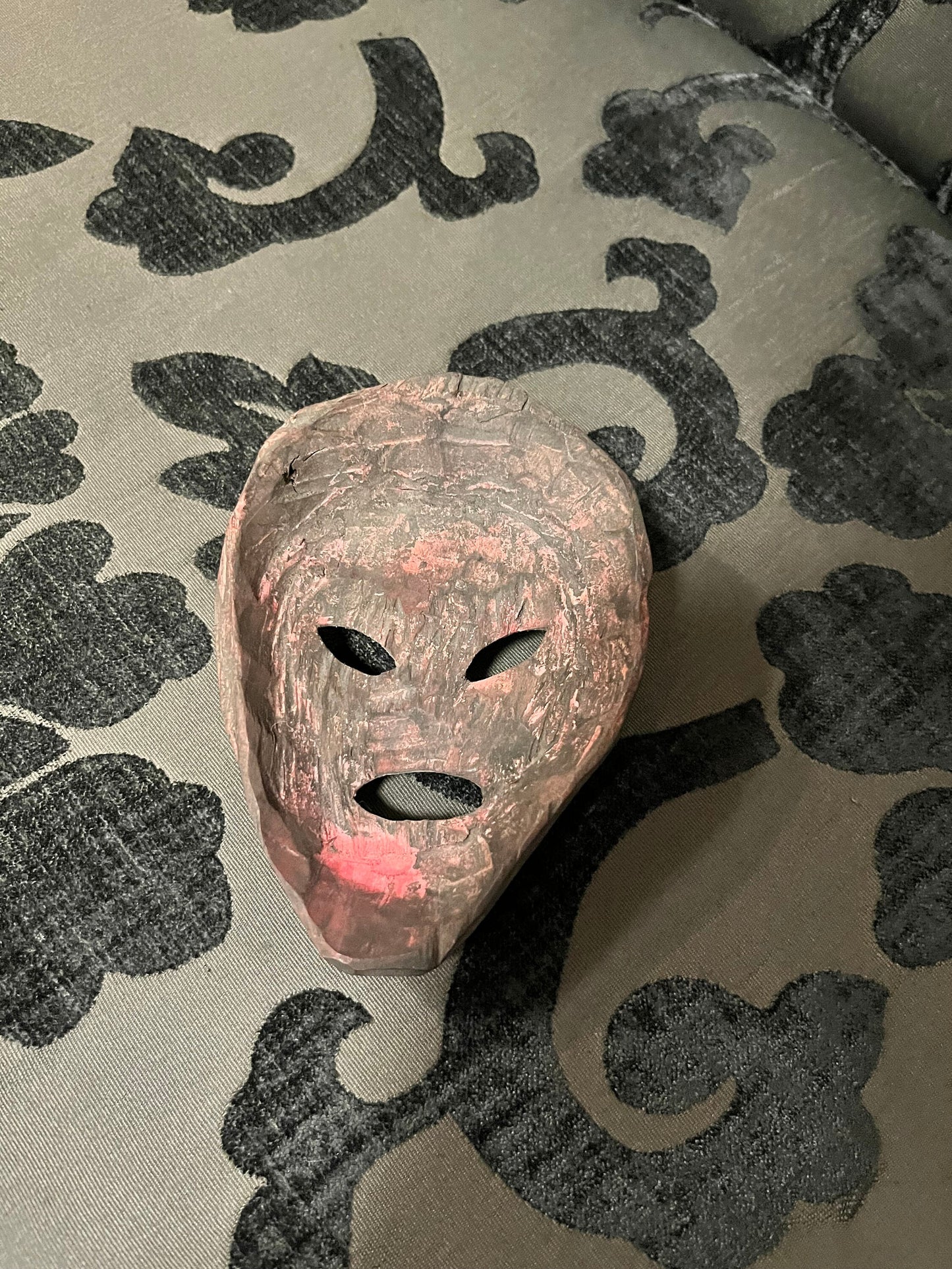 5 inch antique Nepal amulet mask   great patina  wow