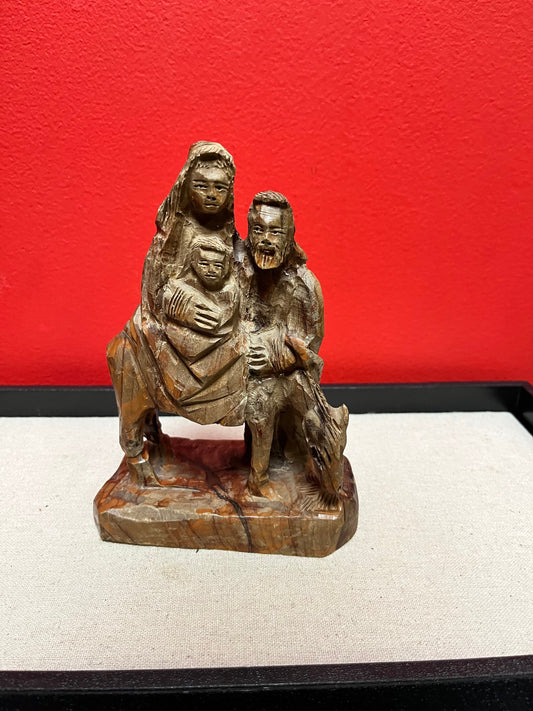 European beautifully carved burl wood nativity scene great detail, and perfect gift