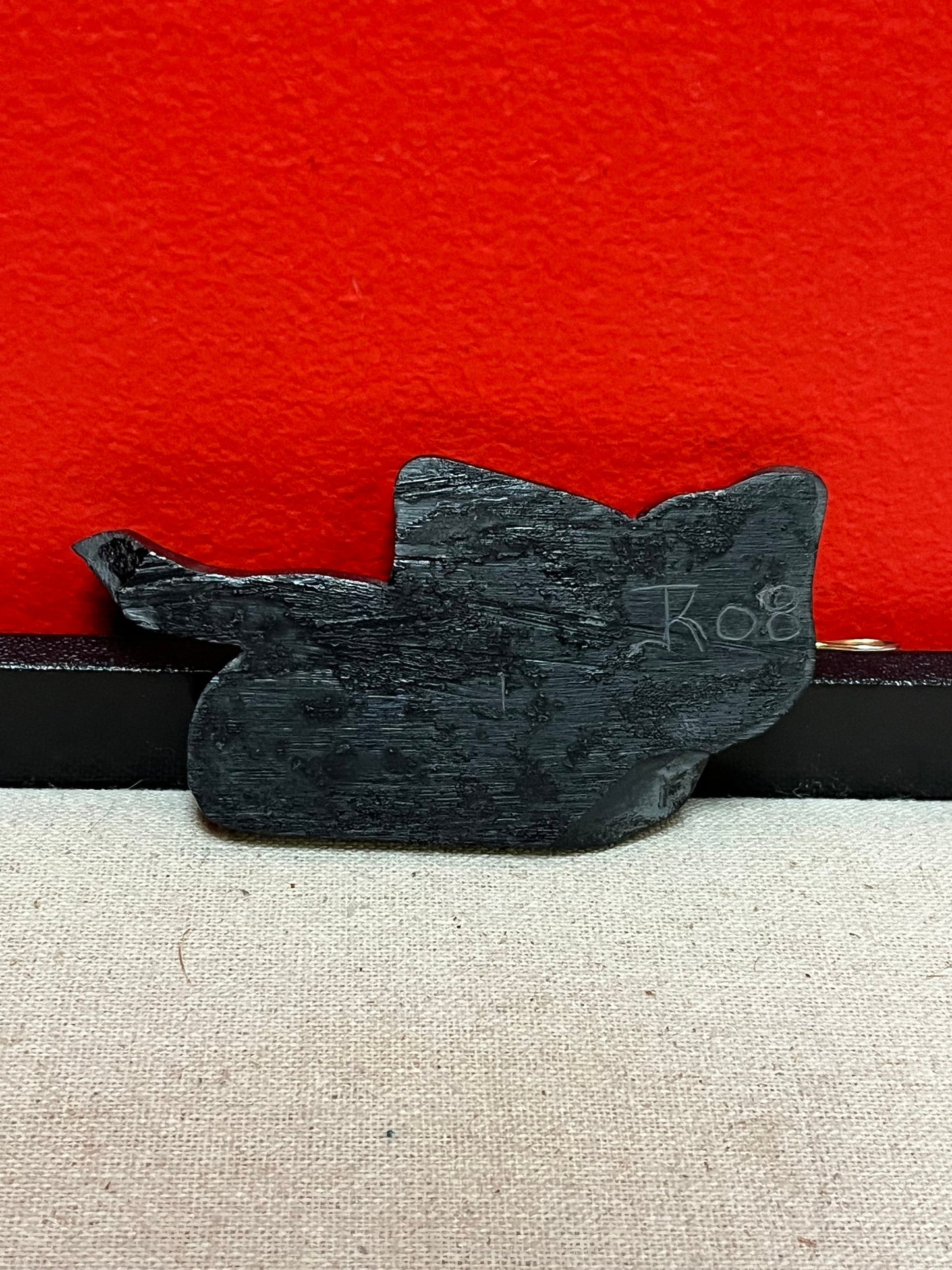 4.5 inch stunning argillite wolf human  transformation pendant  perfect condition