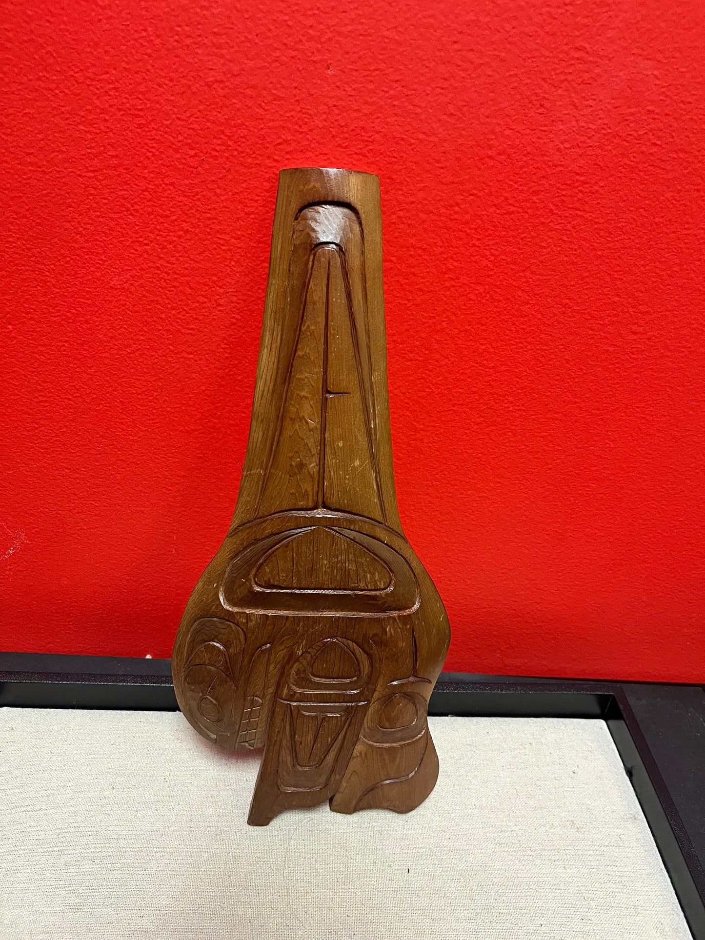 A  Lovely 12 inch tall signed  plaque   indigenous first nations Pacific Northwest coast  great detail, and great value