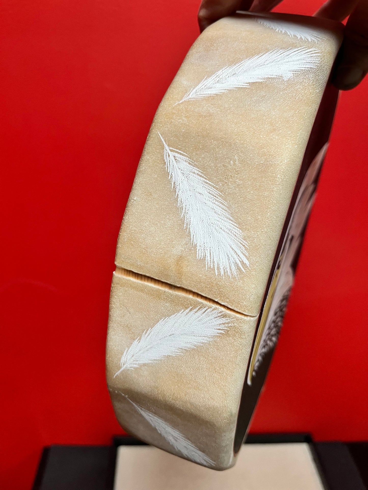 Amazing 12 inch wide hand painted indigenous first nations Pacific Northwest coast signed drum great imagery - eagle