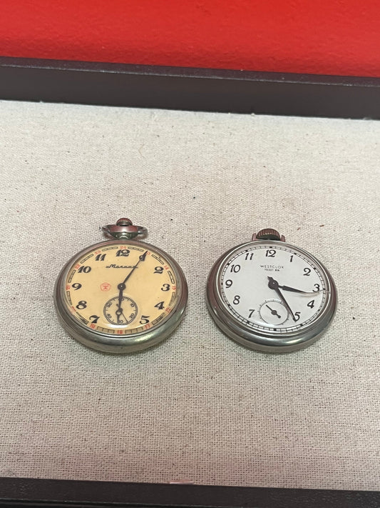 Two lovely pocket watches  as is perfect for tinkering or resale