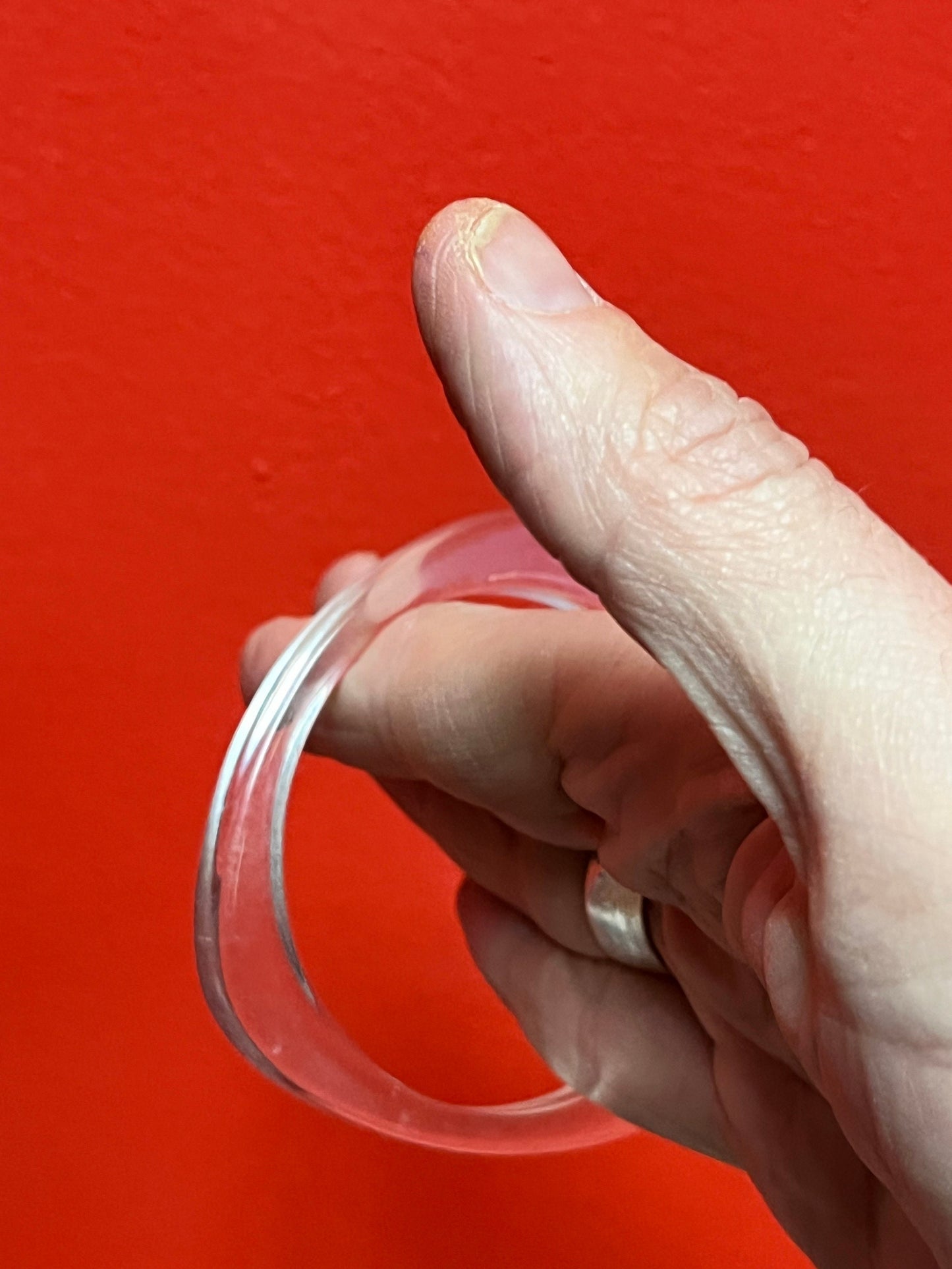 Very cool MCM plexiglass 3.25 inch bangle bracelet   statement piece  perfect gift