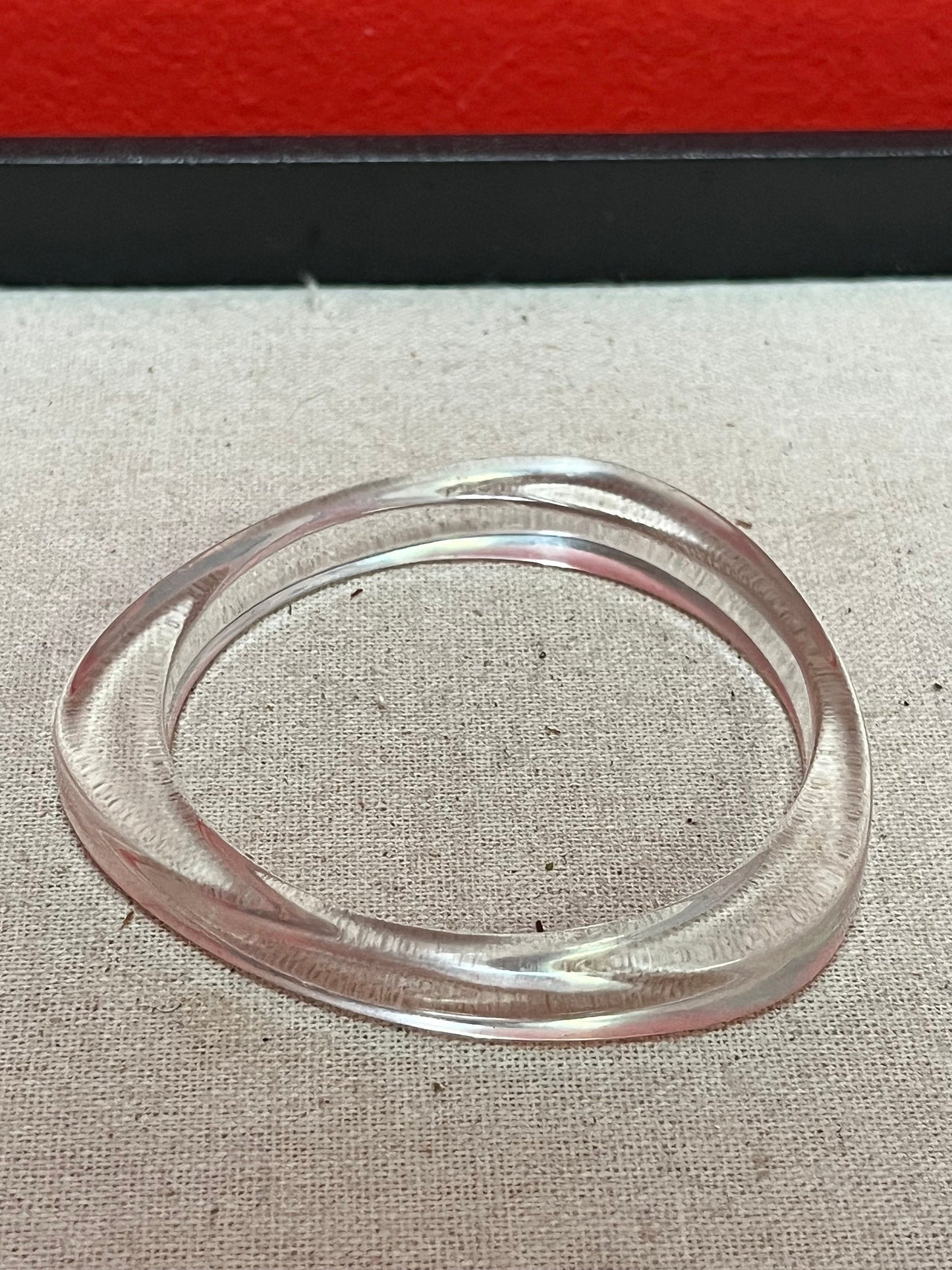 Very cool MCM plexiglass 3.25 inch bangle bracelet   statement piece  perfect gift