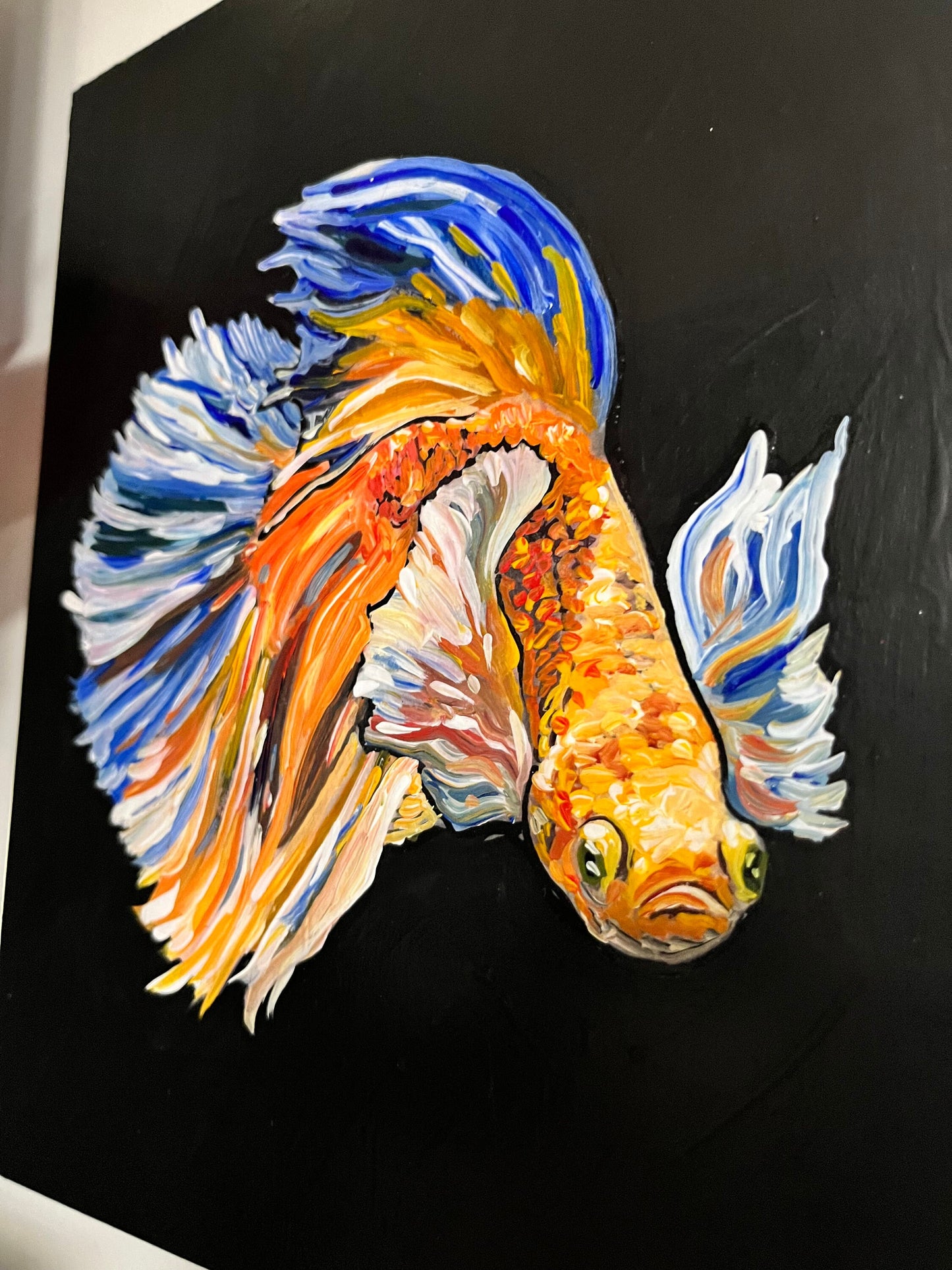 A  10 x 8 famous Vancouver Island artist  Timothy Wilson Hoey  fighting fish  original painting signed