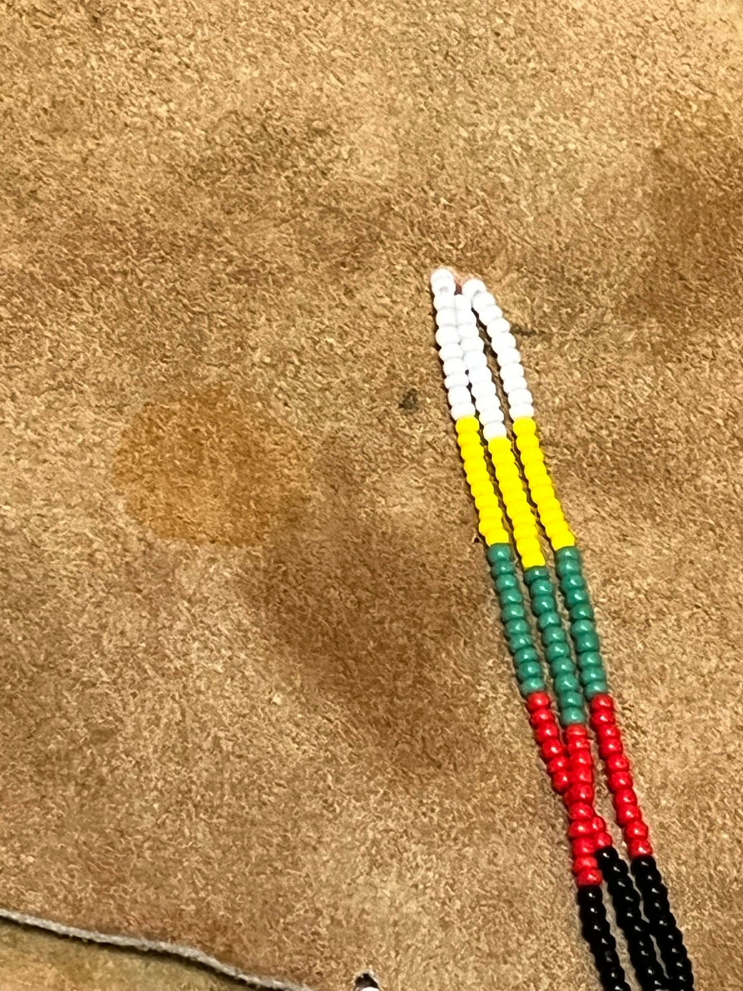 12 inch long leather and beaded indigenous first nations medicine pouch   great history and great look