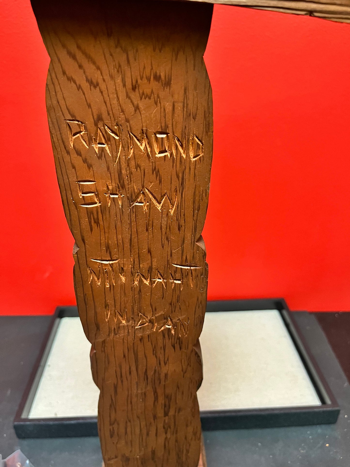 Stunning approx  1960s Raymond Shaw transformation totem pole with wings   24 x 20 wide  indigenous Pacific Northwest Coast