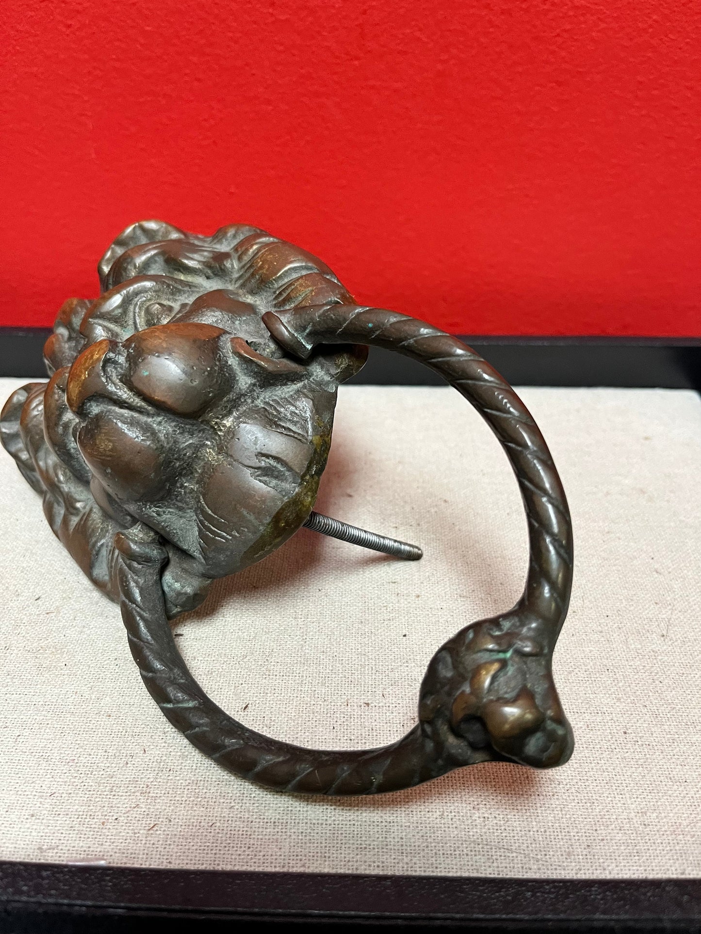 8 inch solid bronze door knocker  lovely patina