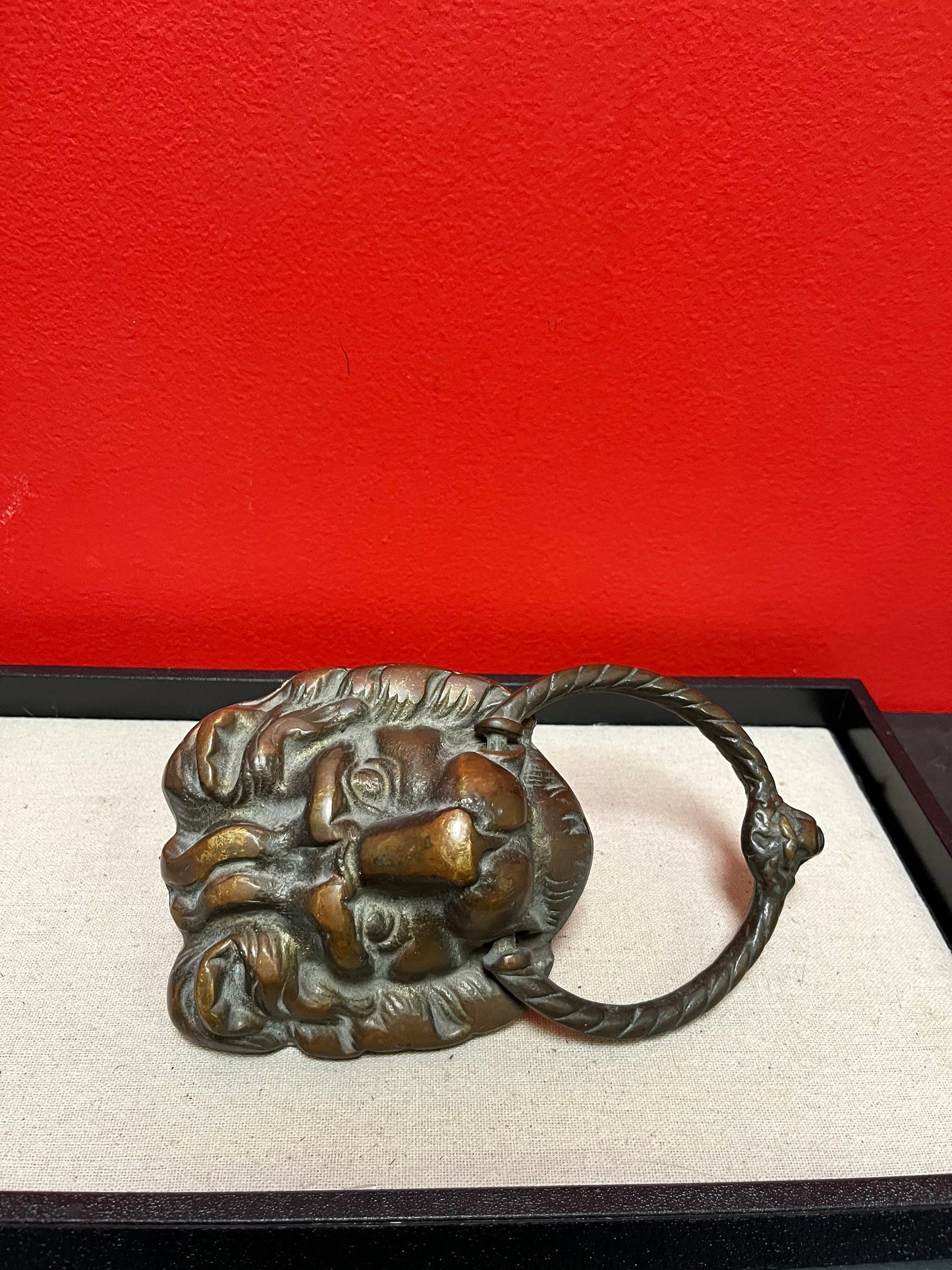 8 inch solid bronze door knocker  lovely patina