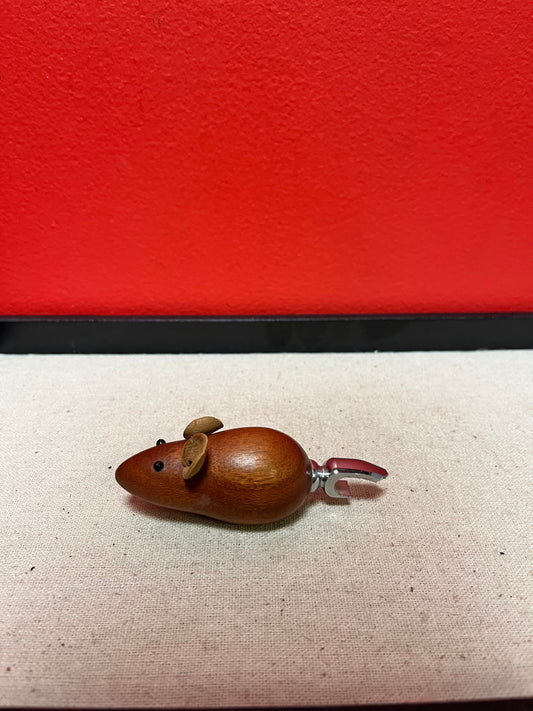 Lovely 3 1/2 inch long, MCM teak, mouse bottle opener