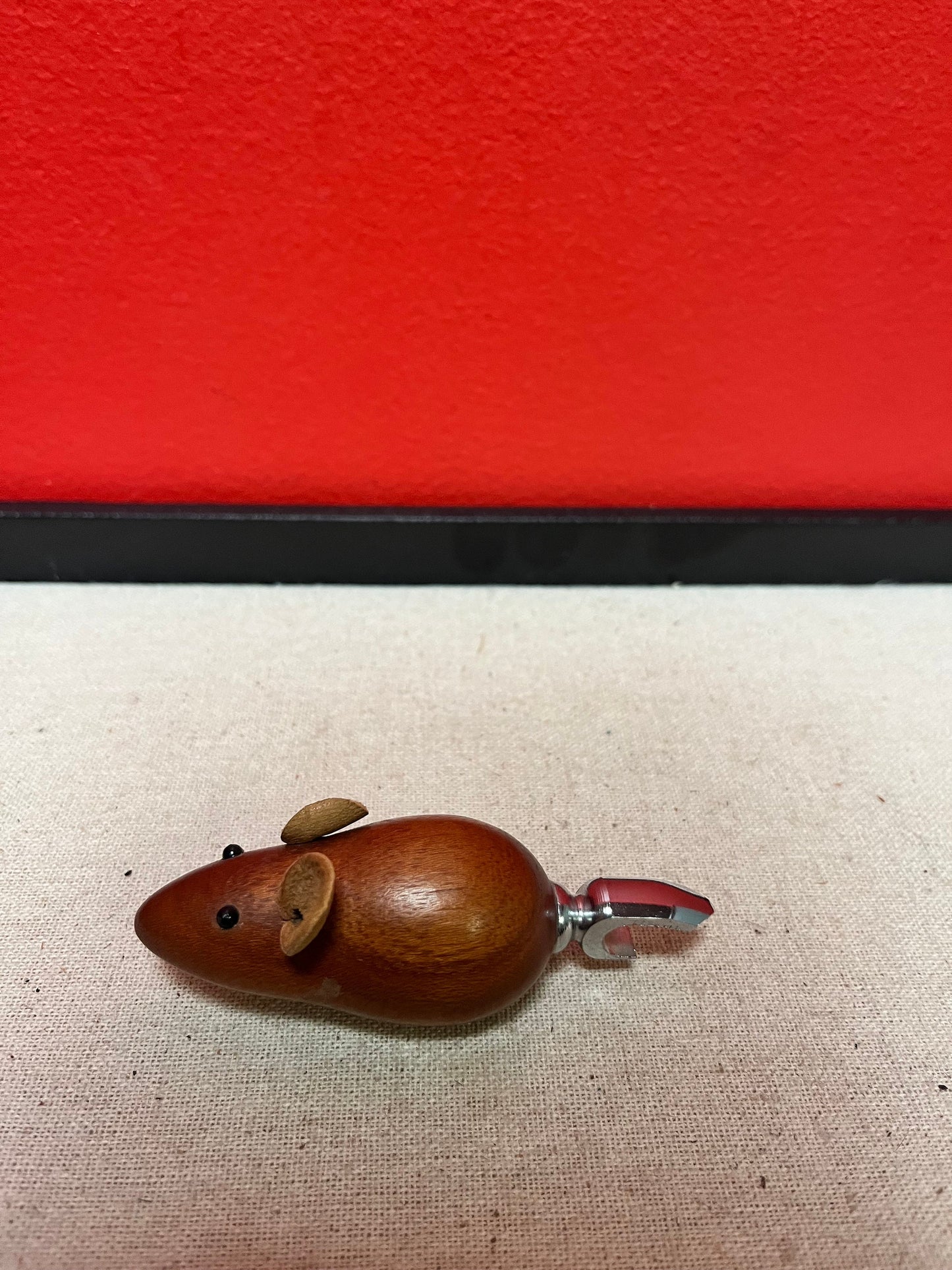 Lovely 3 1/2 inch long, MCM teak, mouse bottle opener