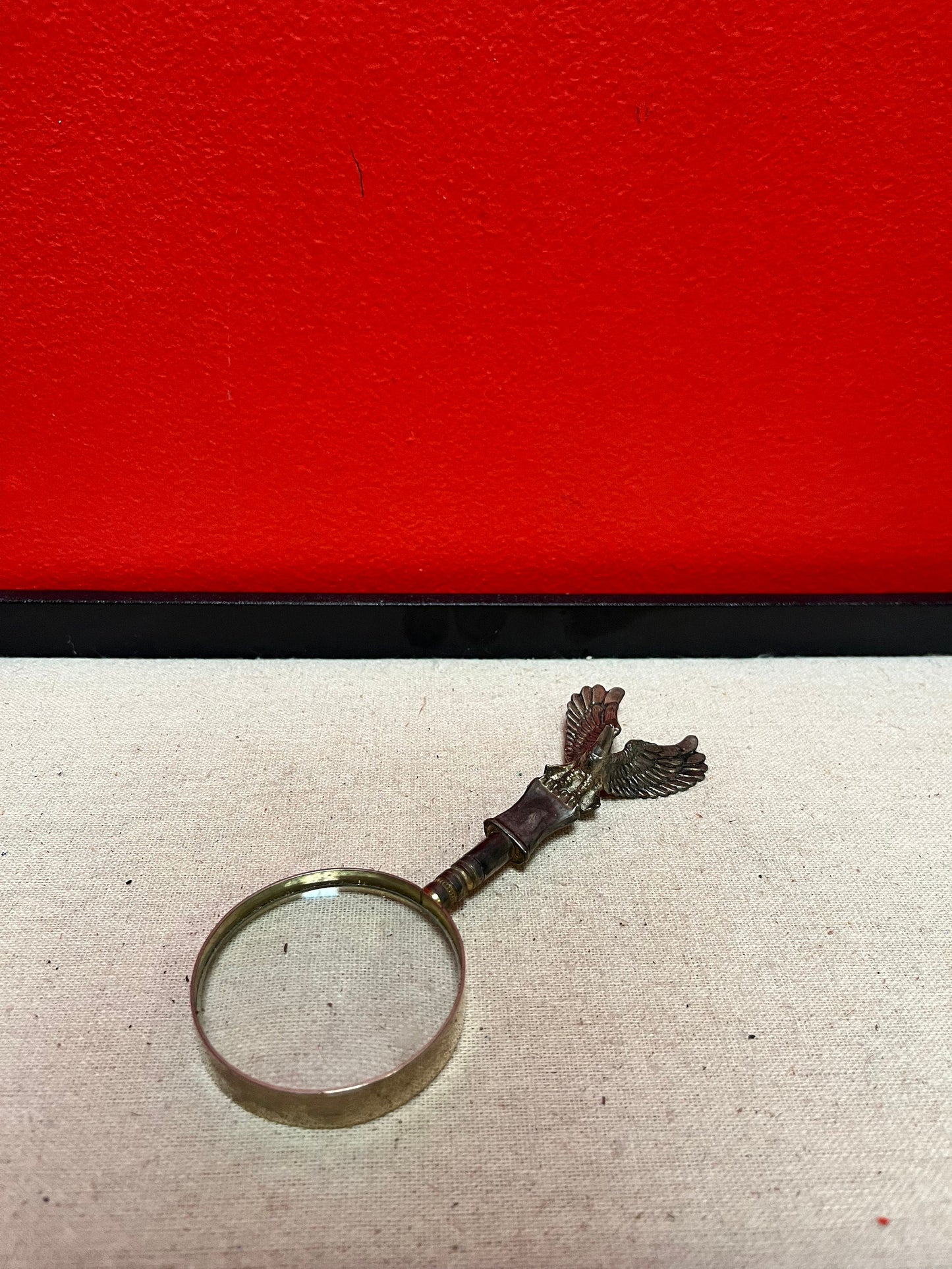 Very cool 6 inch older Eagle handled metal magnifying glass