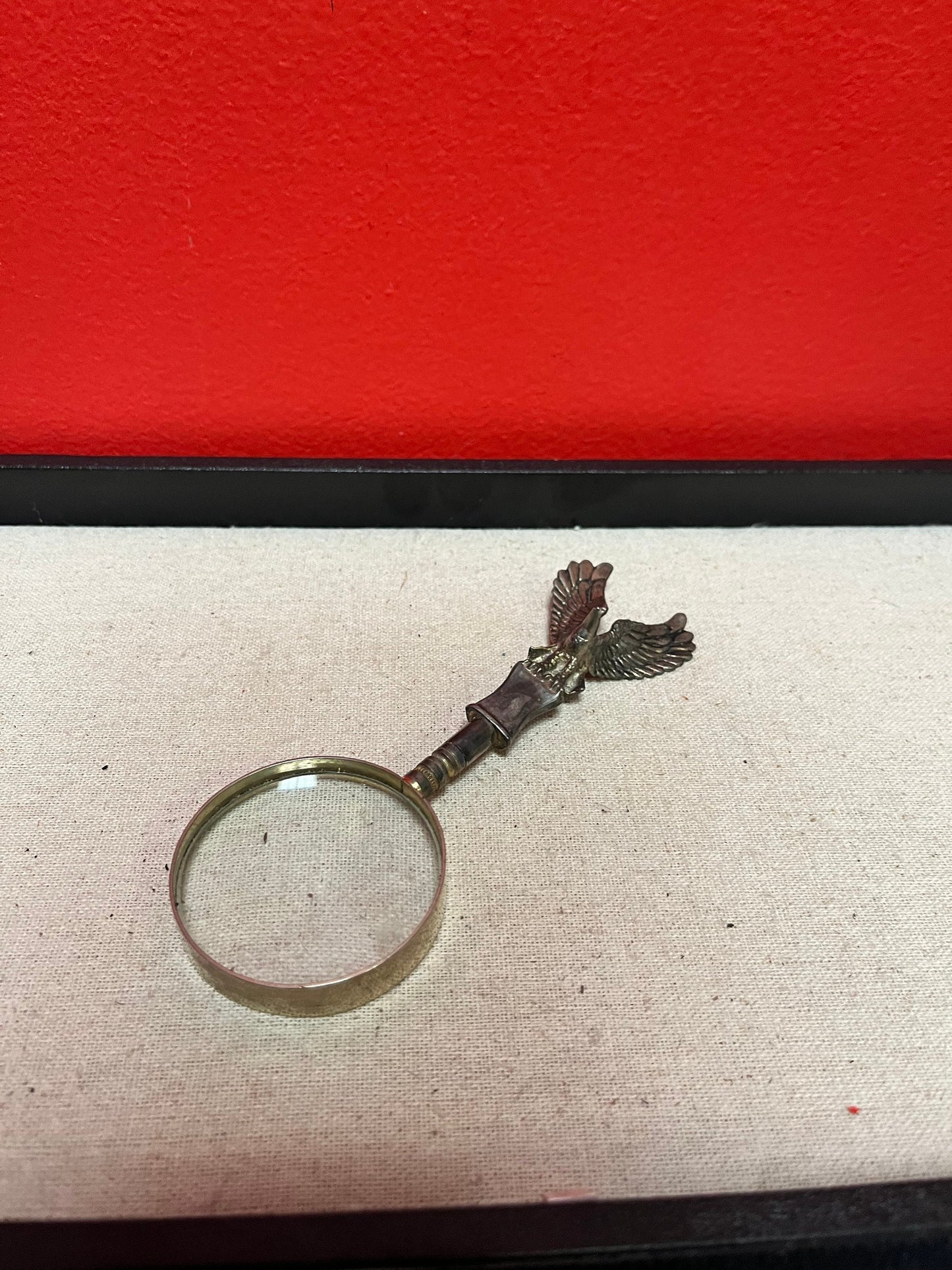 Very cool 6 inch older Eagle handled metal magnifying glass