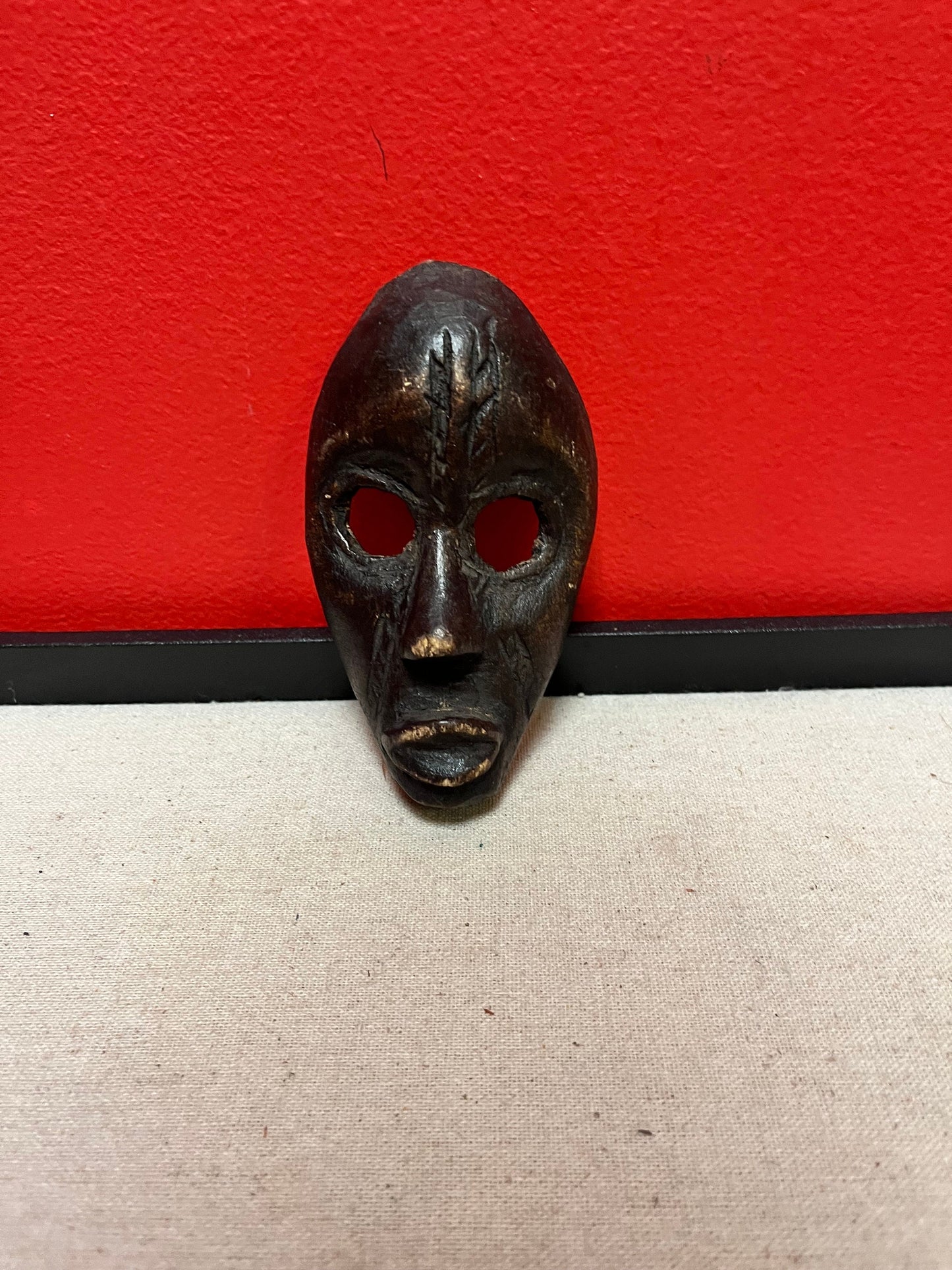 A  Very rare 5 inch tall African Dan mask   miniature passport mask  wow