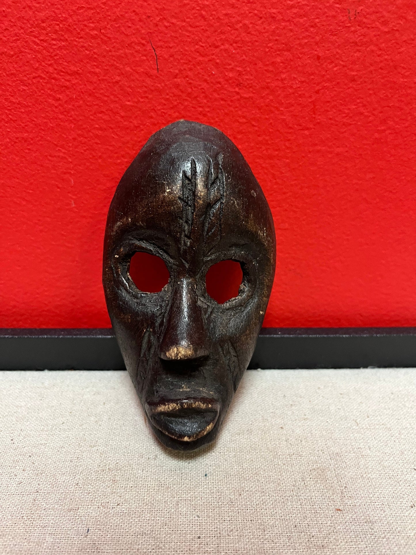A  Very rare 5 inch tall African Dan mask   miniature passport mask  wow