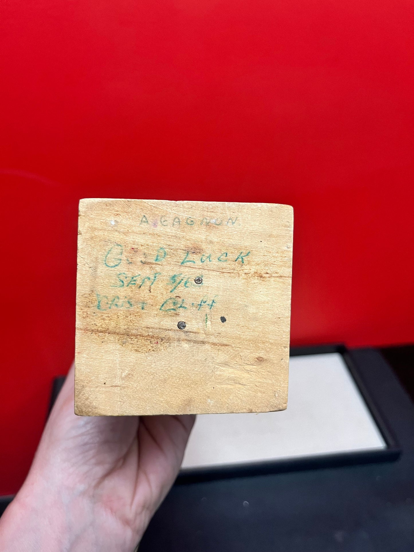 A  14 x 6 wide stunning  older primitive, signed indigenous first nations Pacific northwest coast totem pole in great condition