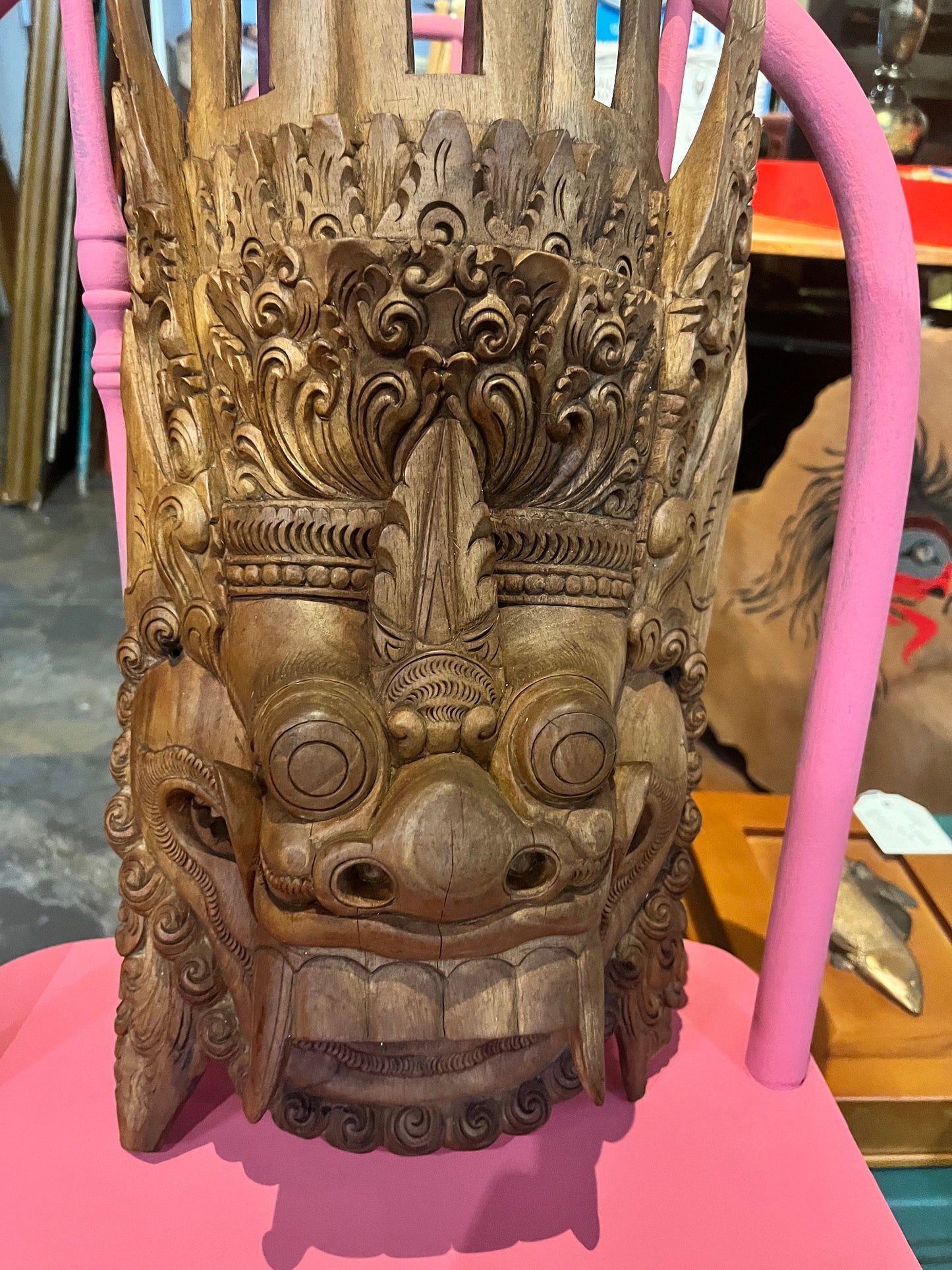 Approx 20 inch tall, stunning vintage Indonesian bali  mask   amazing detail and great condition  wow