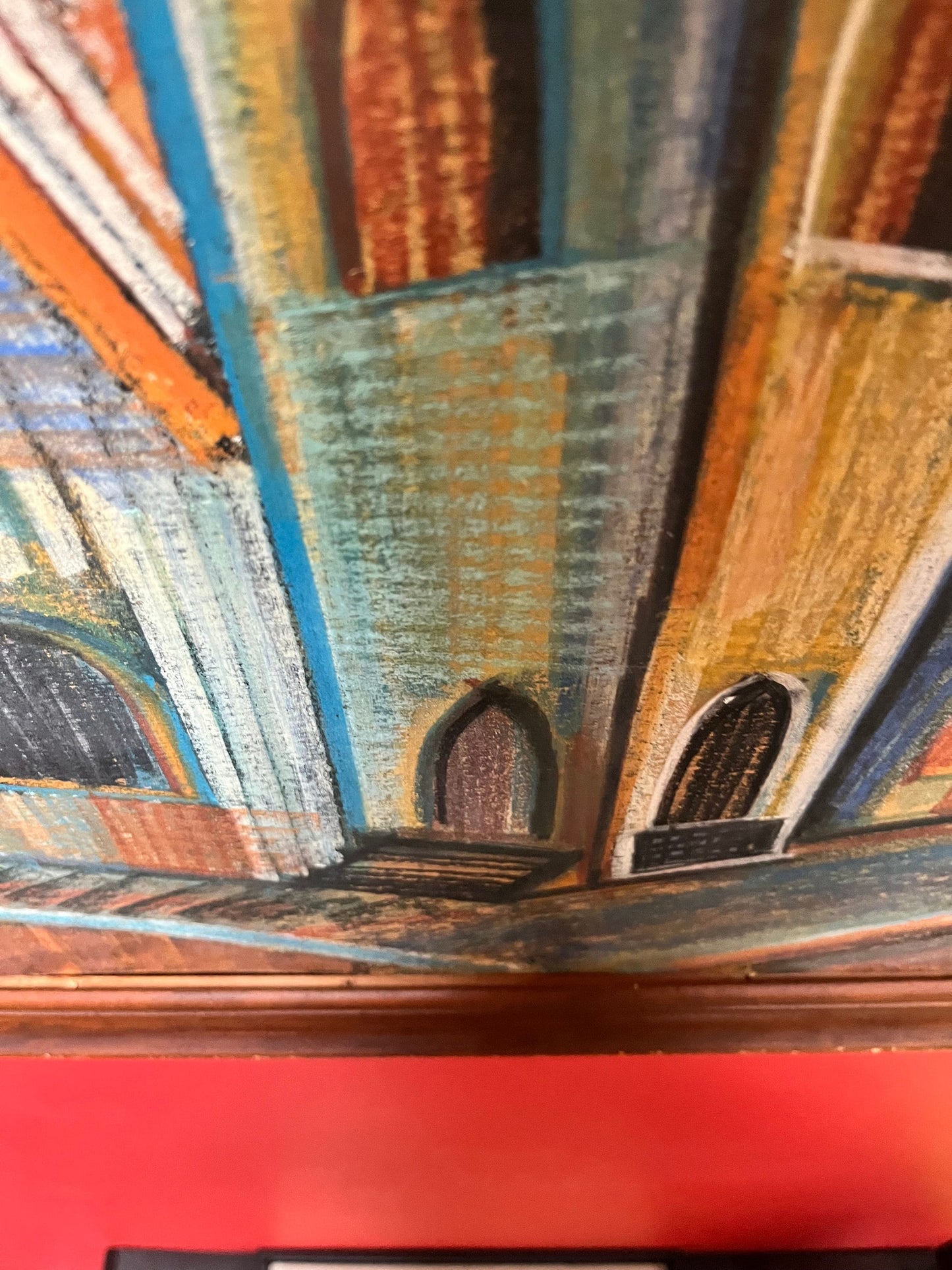 33 x 22 Al Robson famous Norwegian mcm pastel framed  little as is  see photos   beauty original