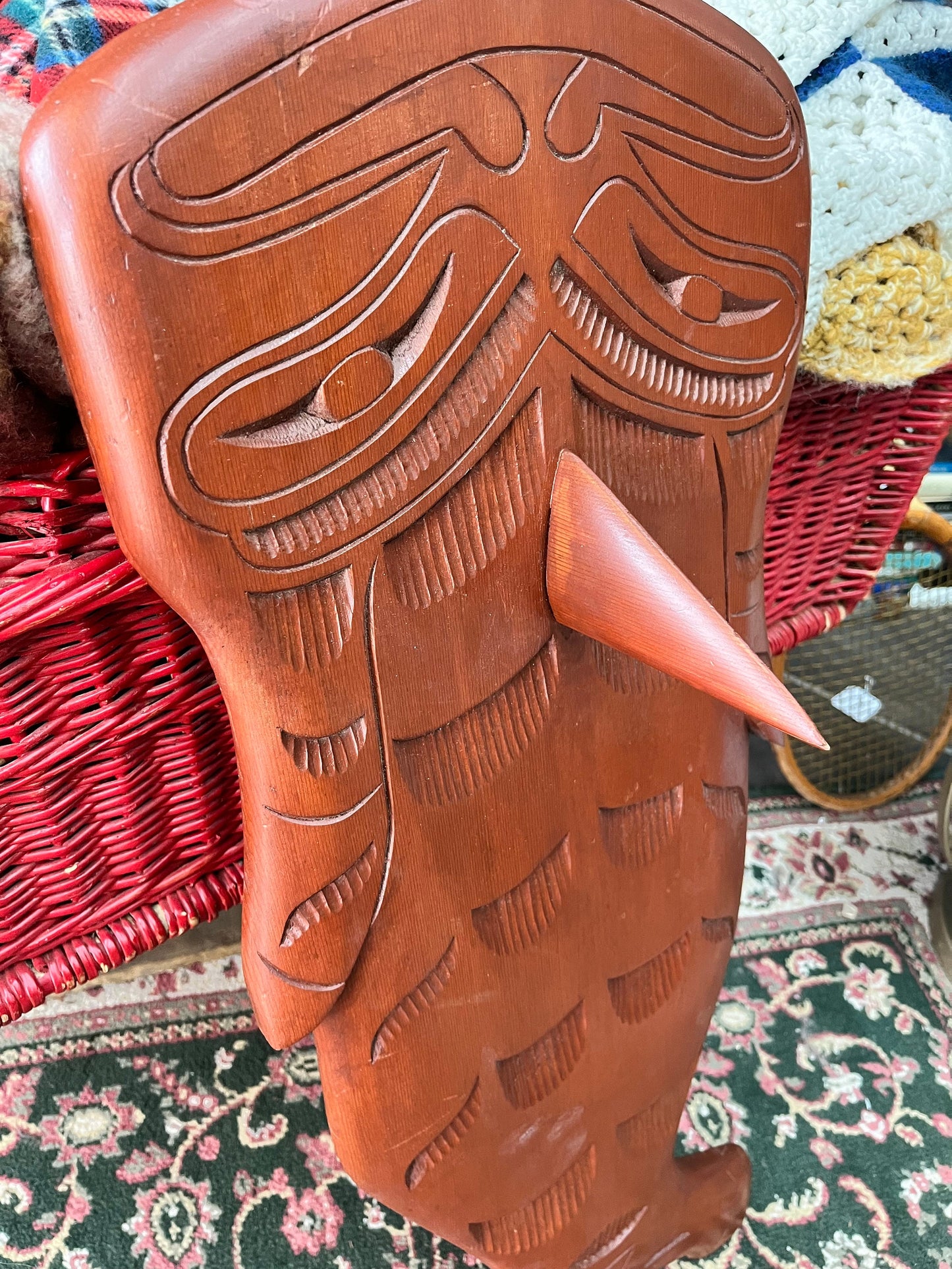 Huge indigenous, first nations Pacific northwest coast, killer whale plaque  ready to hang and really cool detail  29 x 12 wide