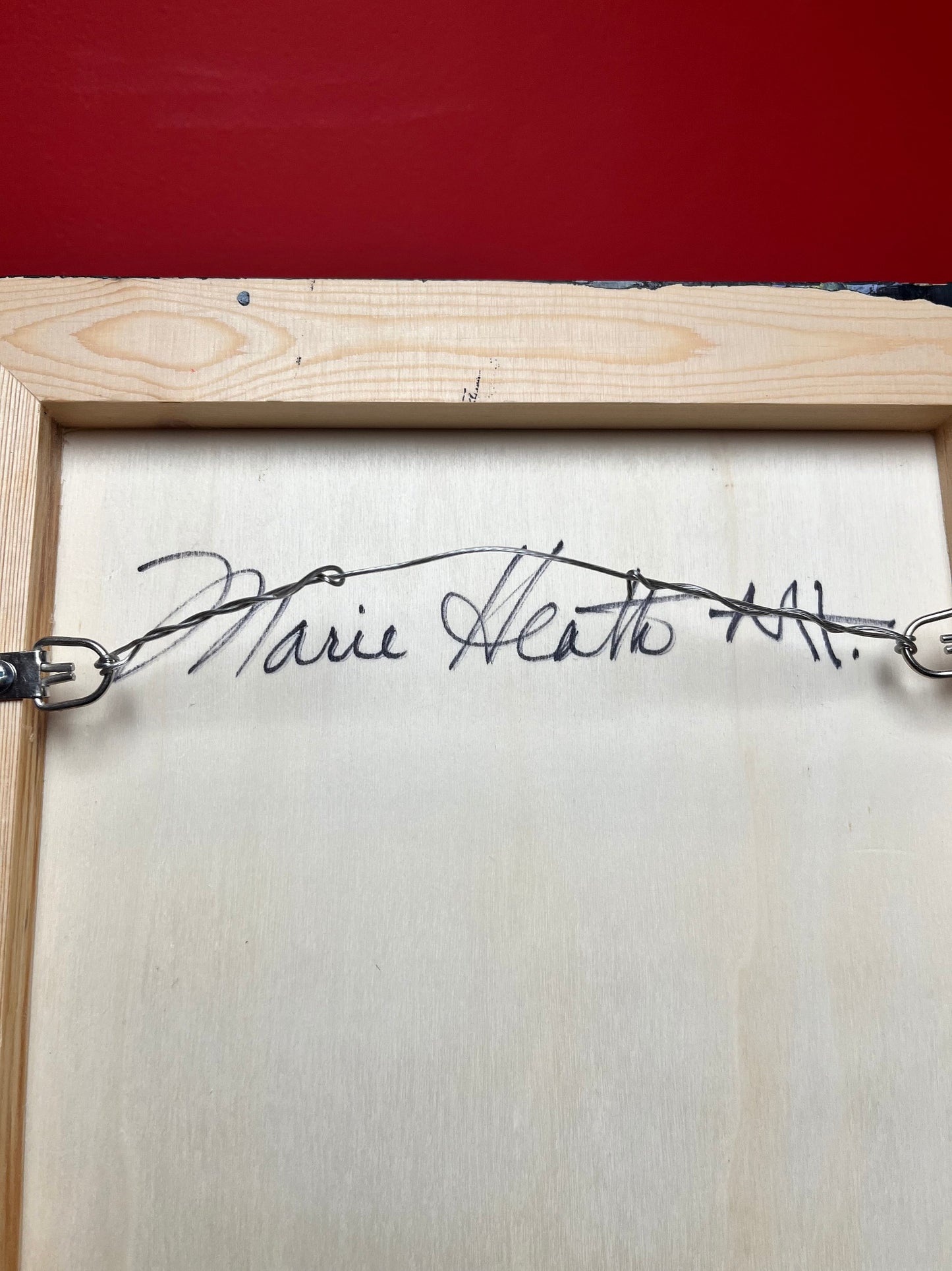 Exquisite 14 x 11“ well-known Vancouver Island artist Marie Heath  untitled abstract of a chair  gorgeous acrylic on wood  great detail