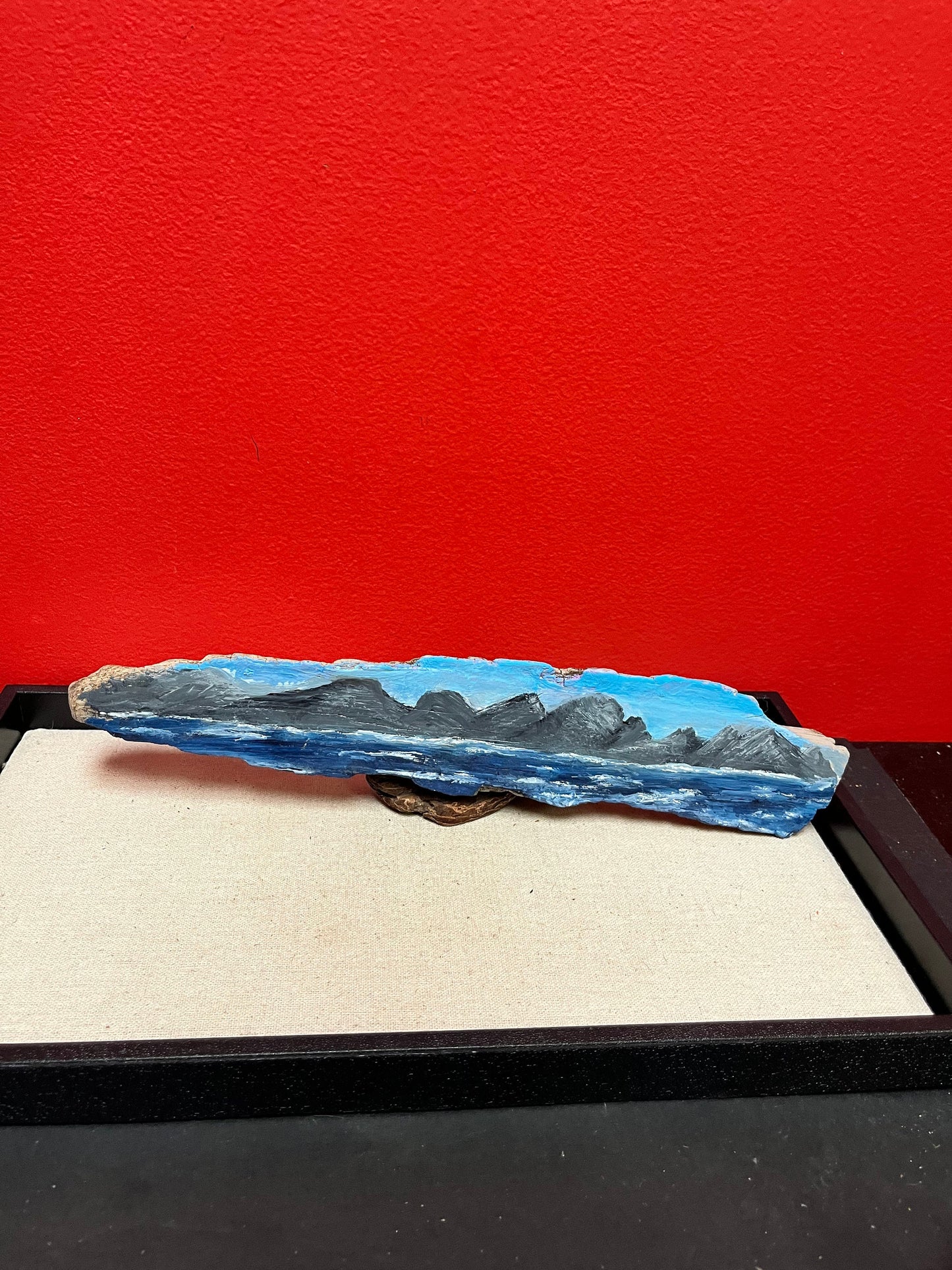 Lovely hand painted Driftwood art from the nanaimo British Columbia   12 inches long  great gift