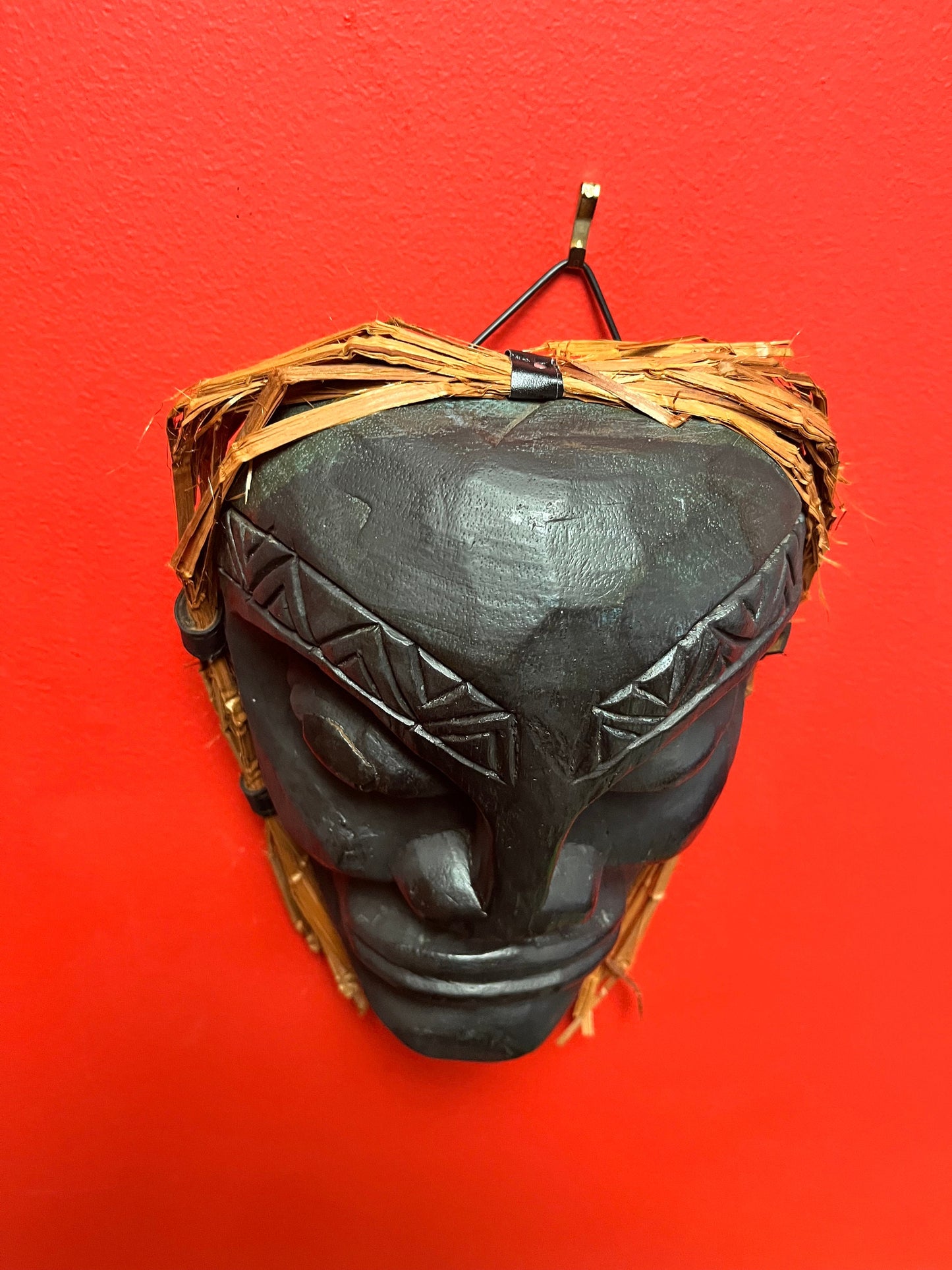 A fabulous 9 x 7 wide Brad, Joseph Wildman mask with Cedar hair  stunning imagery indigenous first nations Pacific northwest coast mask